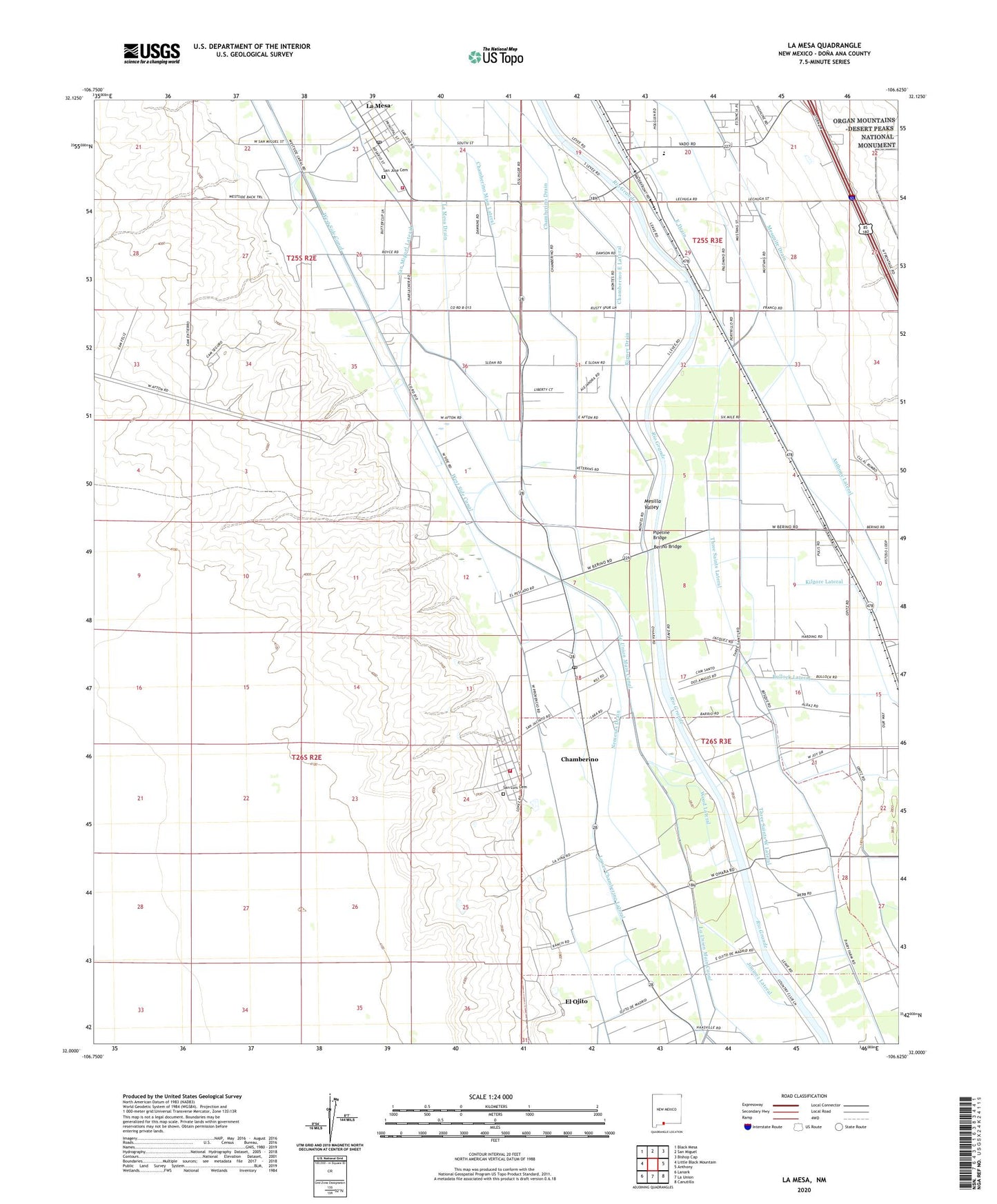 La Mesa New Mexico US Topo Map Image