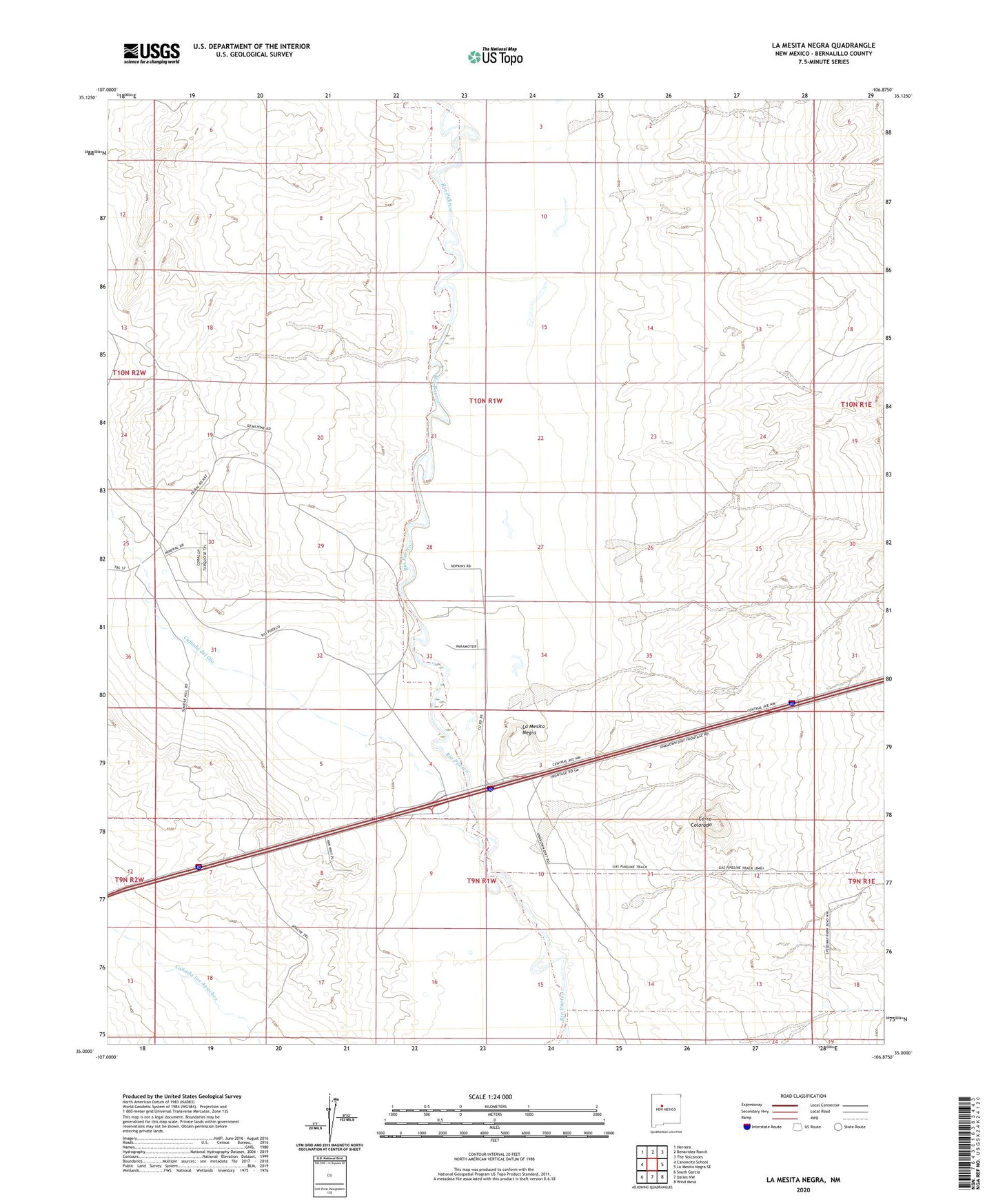 La Mesita Negra New Mexico US Topo Map Image