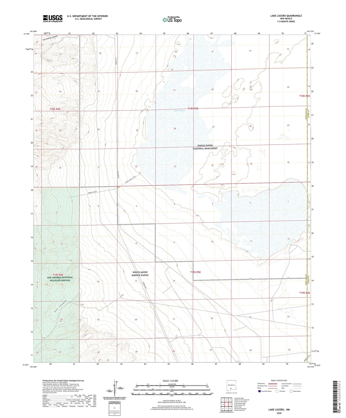 Lake Lucero New Mexico US Topo Map Image