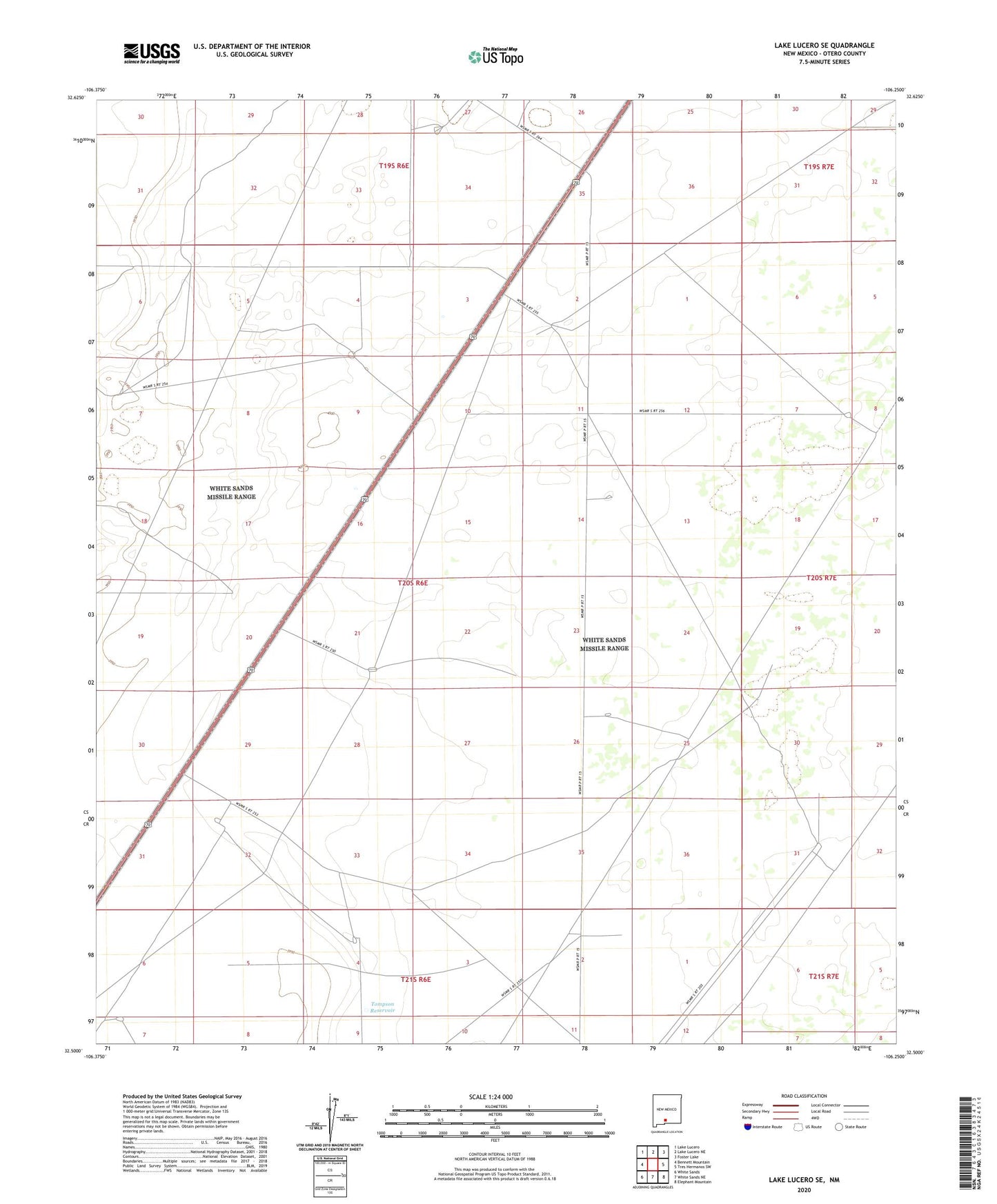 Lake Lucero SE New Mexico US Topo Map Image