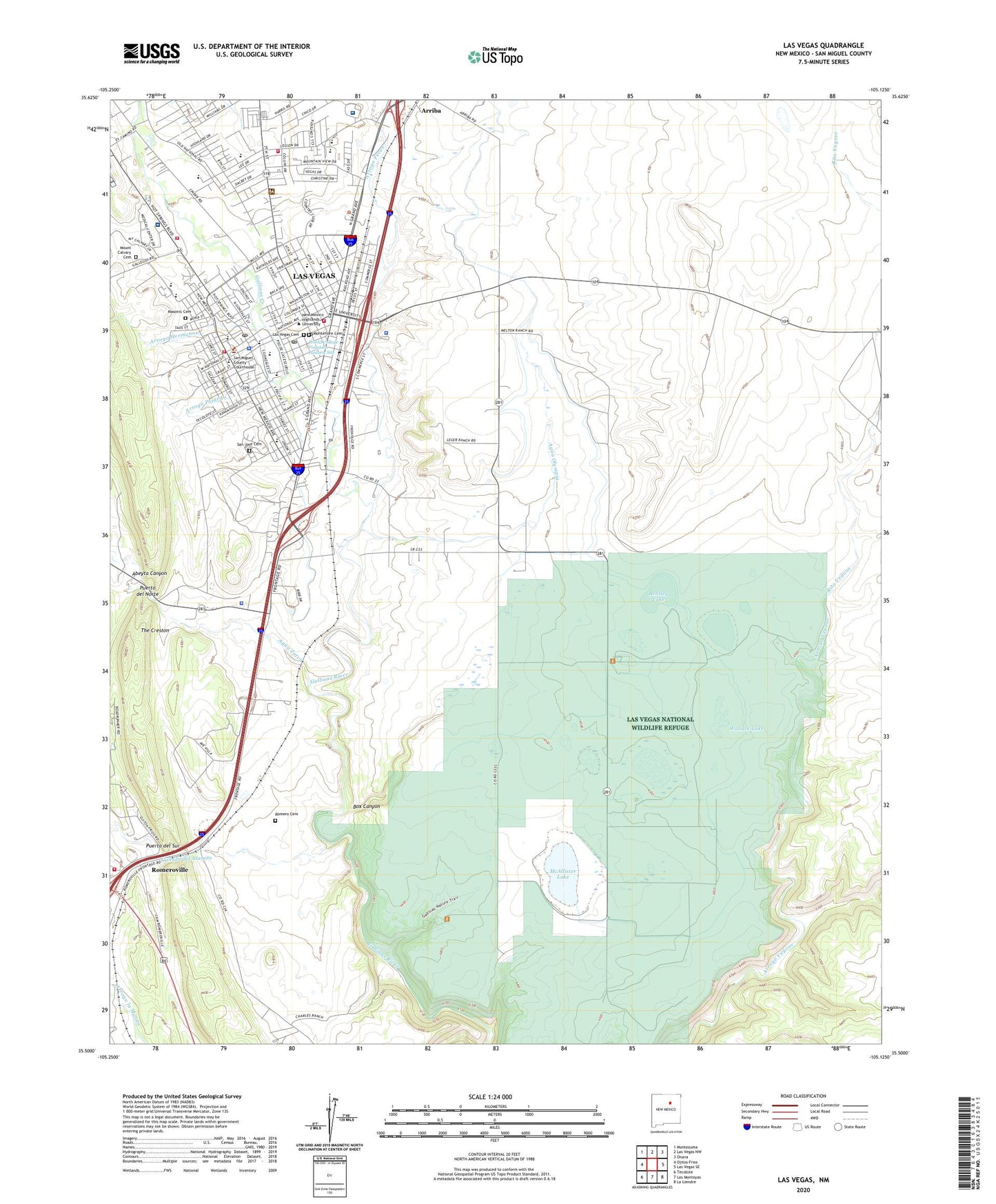 Las Vegas New Mexico US Topo Map Image