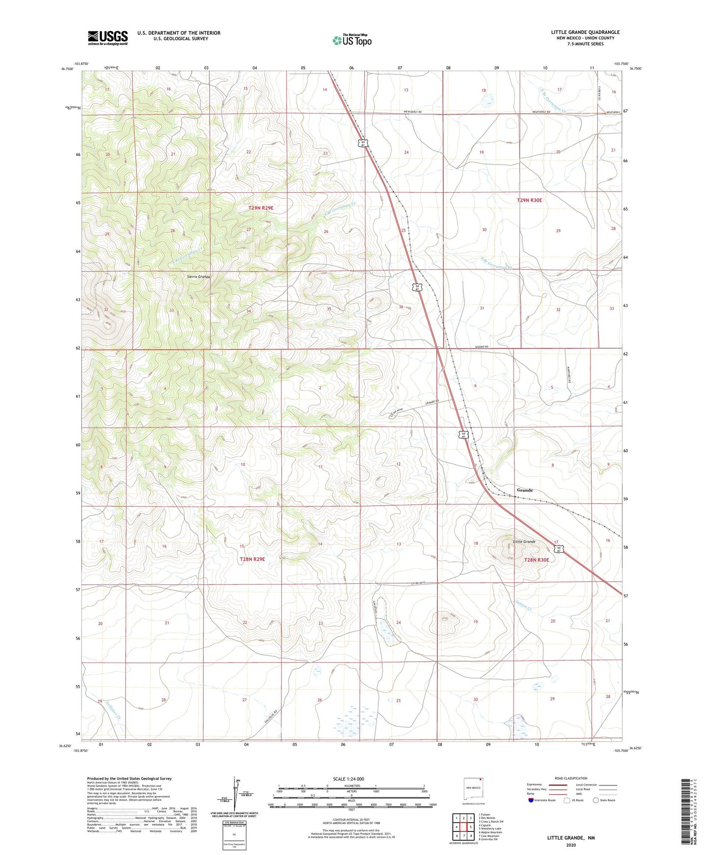 Little Grande New Mexico US Topo Map Image