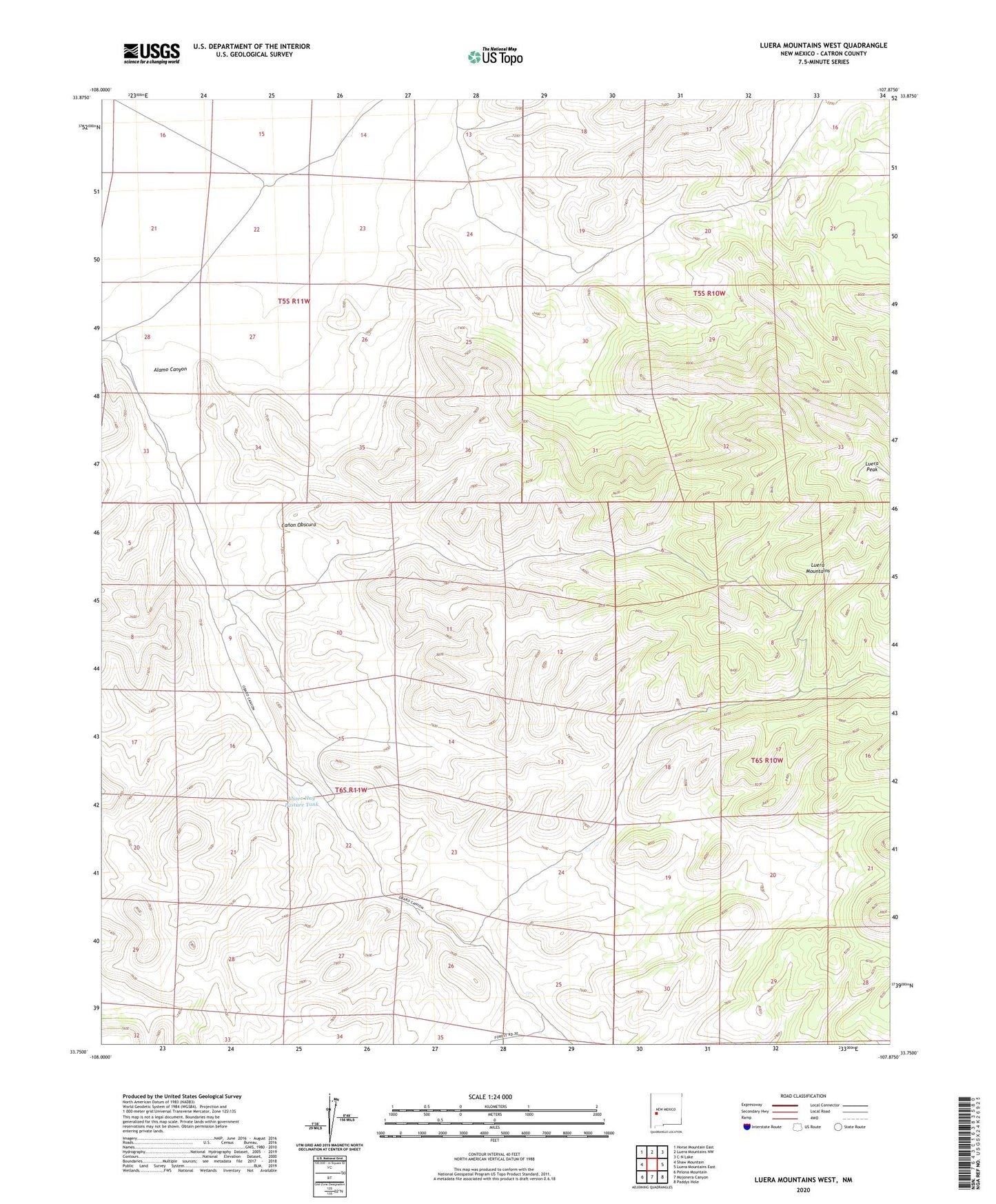 Luera Mountains West New Mexico US Topo Map Image