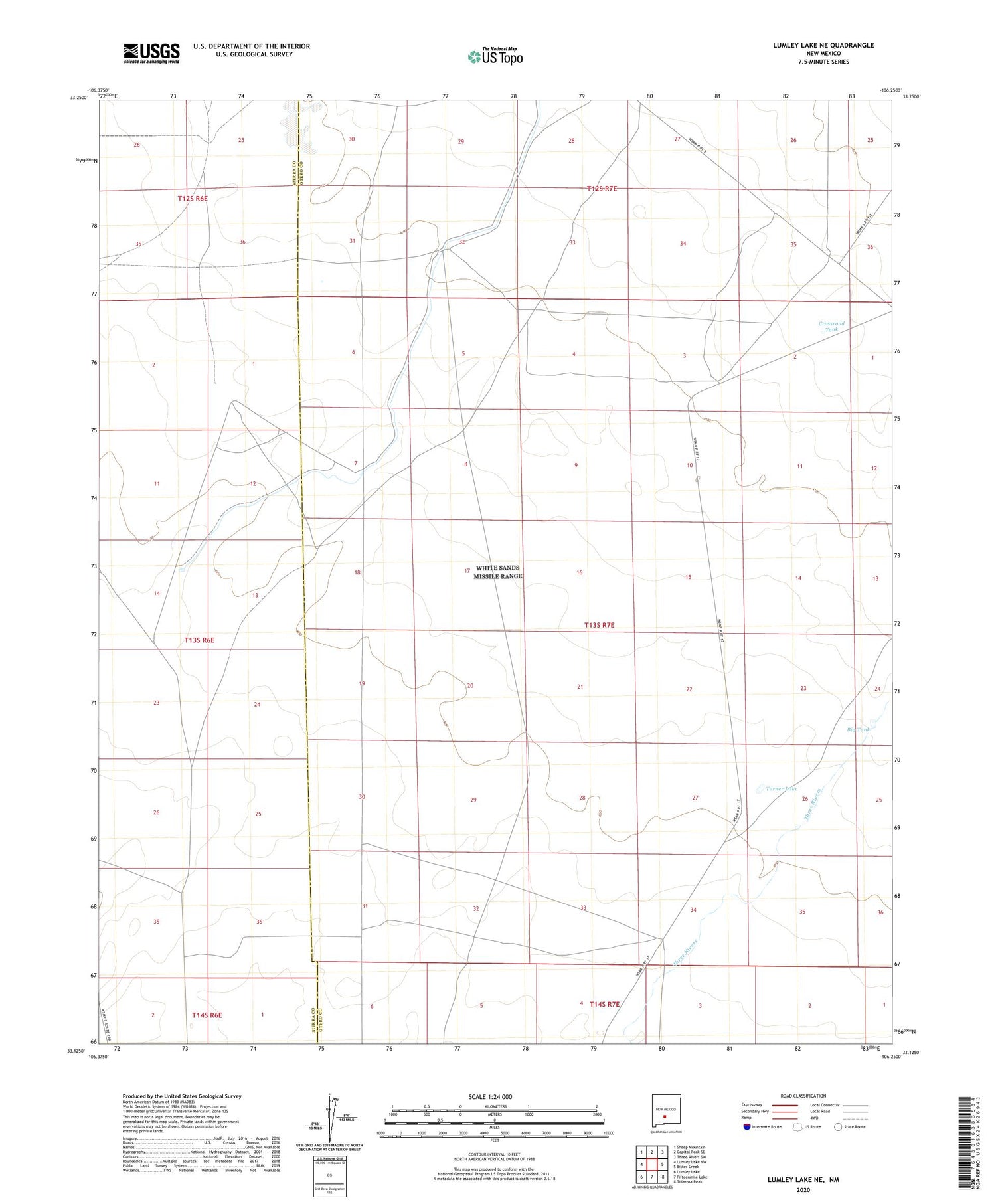 Lumley Lake NE New Mexico US Topo Map Image