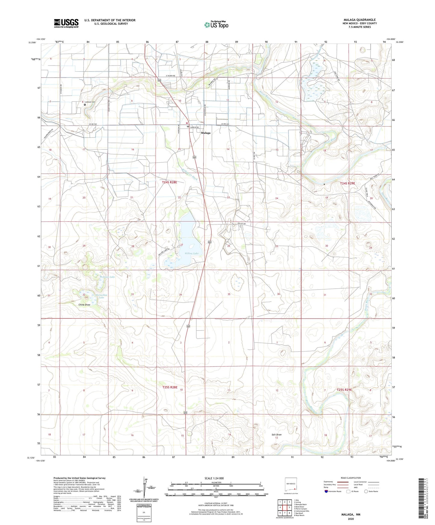 Malaga New Mexico US Topo Map Image