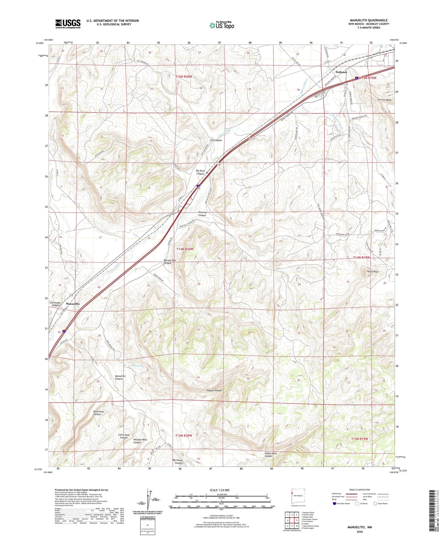 Manuelito New Mexico US Topo Map Image