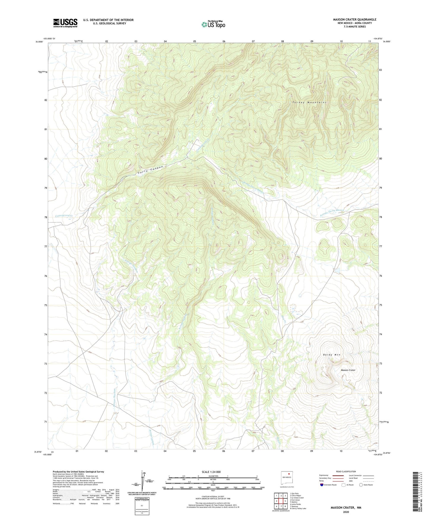 Maxson Crater New Mexico US Topo Map Image