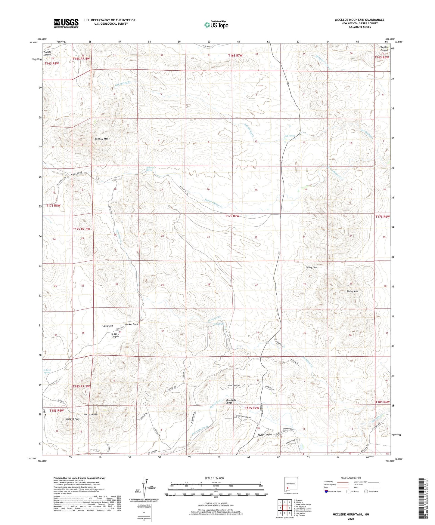 McClede Mountain New Mexico US Topo Map Image