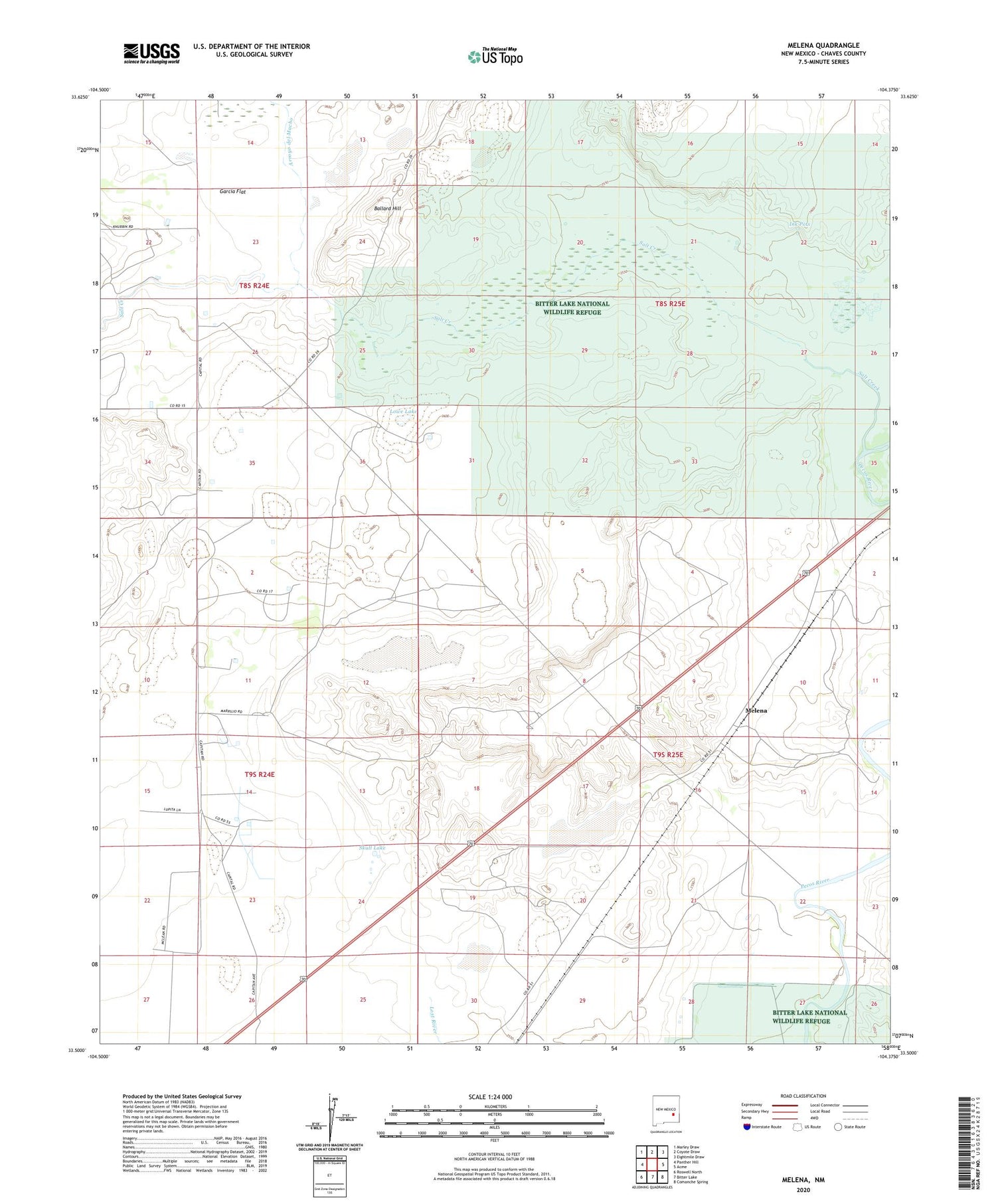 Melena New Mexico US Topo Map Image