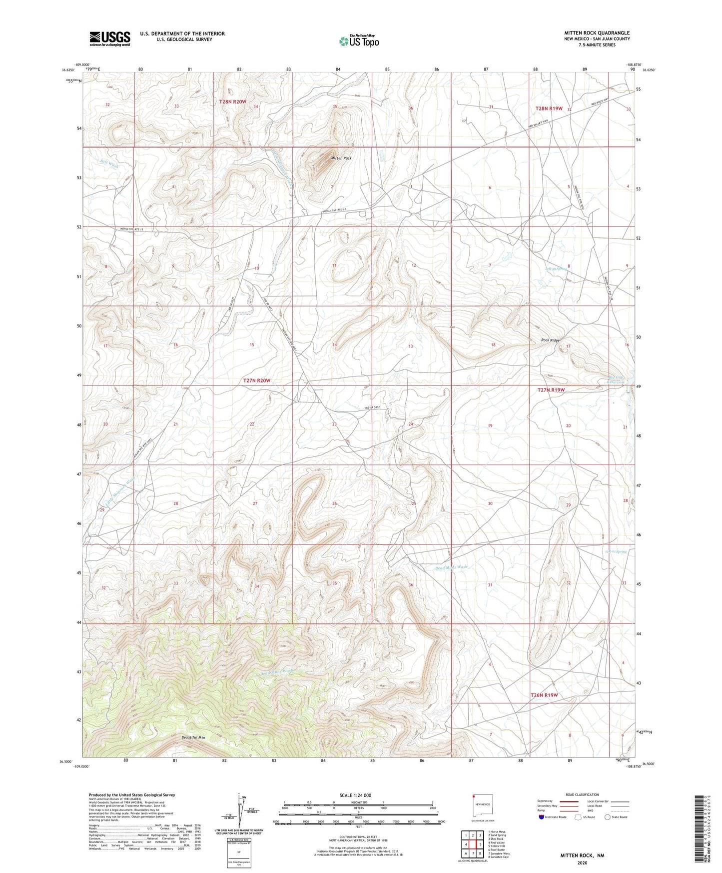 Mitten Rock New Mexico US Topo Map Image