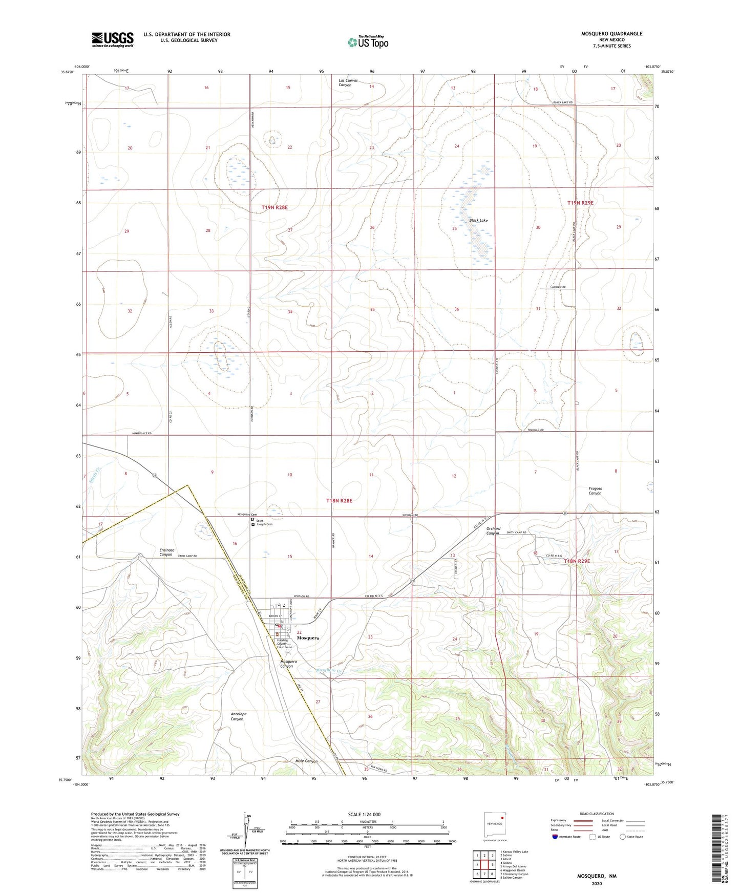 Mosquero New Mexico US Topo Map Image
