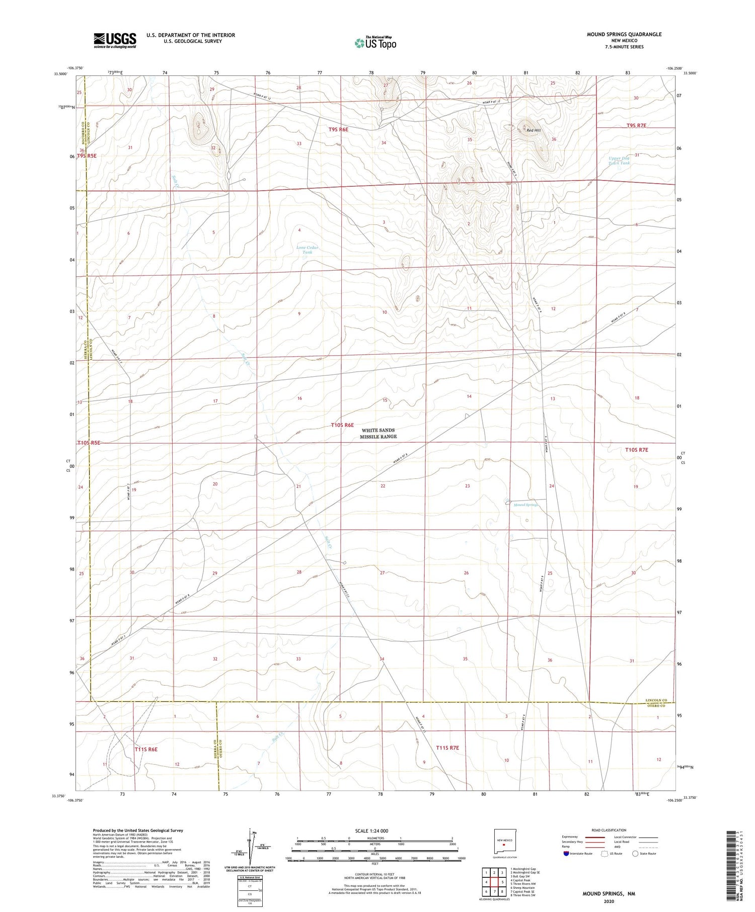 Mound Springs New Mexico US Topo Map Image