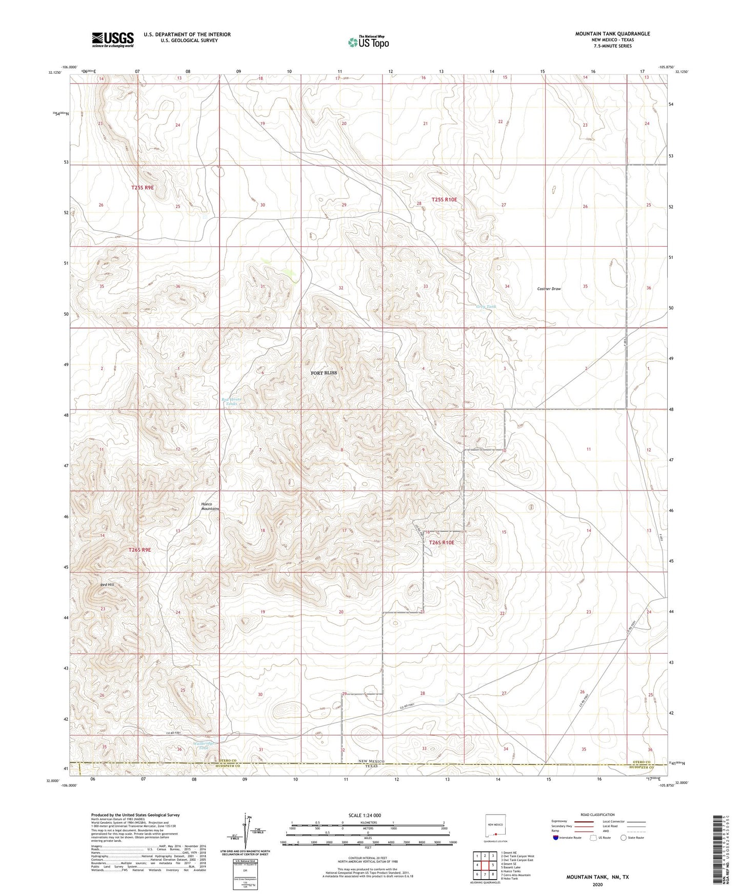 Mountain Tank New Mexico US Topo Map Image