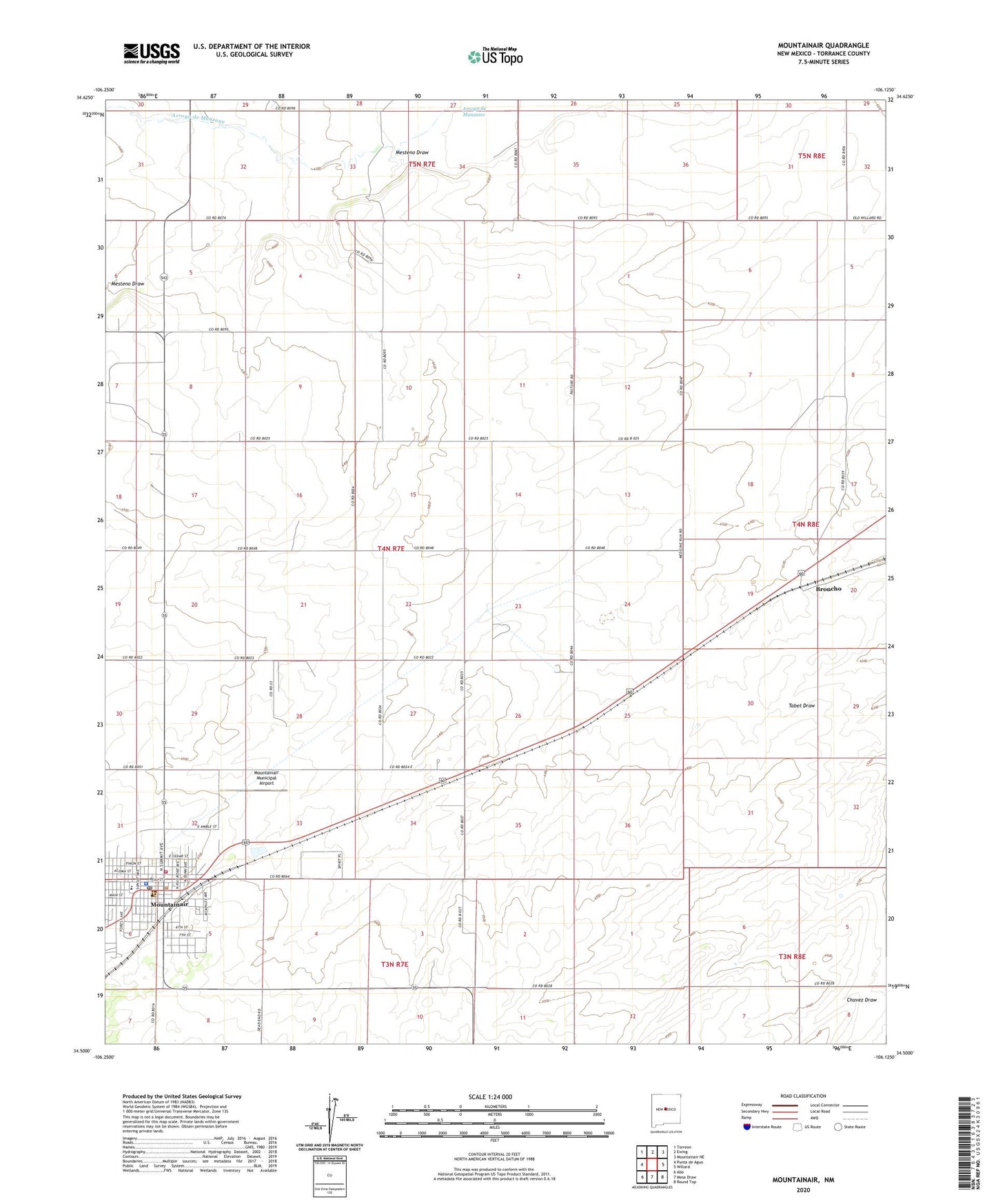 Mountainair New Mexico US Topo Map Image