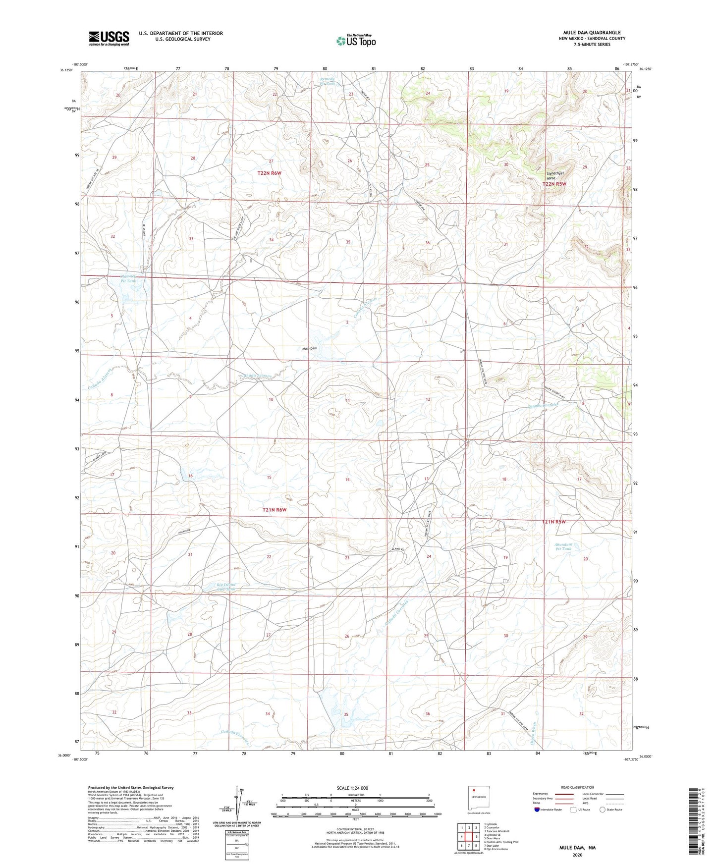Mule Dam New Mexico US Topo Map Image