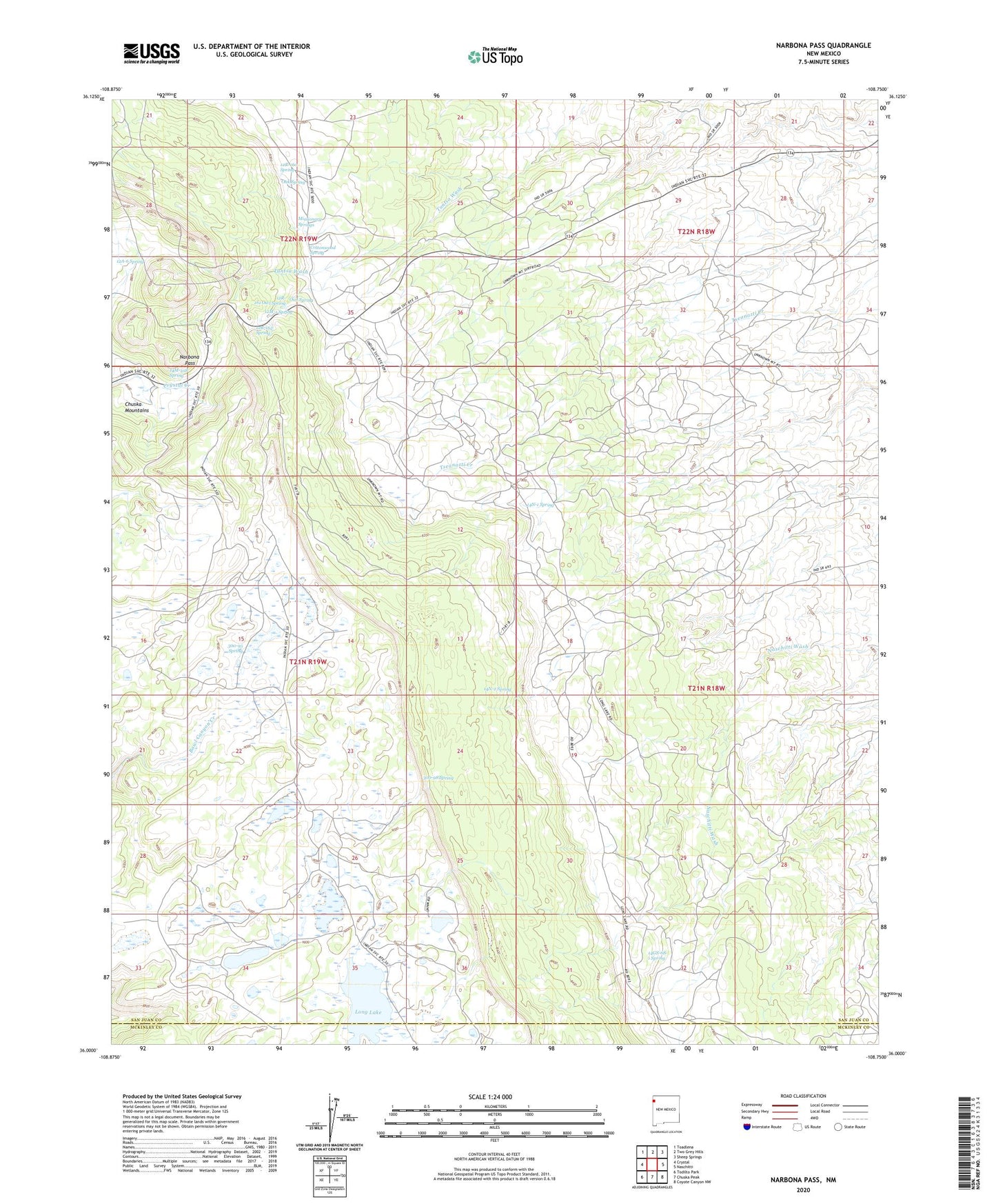 Narbona Pass New Mexico US Topo Map Image