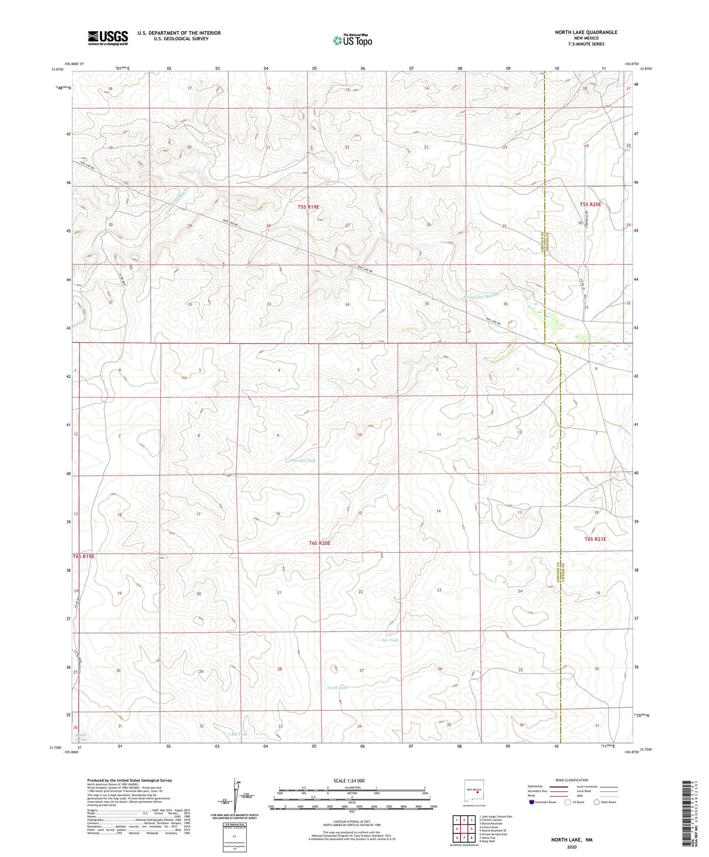 North Lake New Mexico US Topo Map Image
