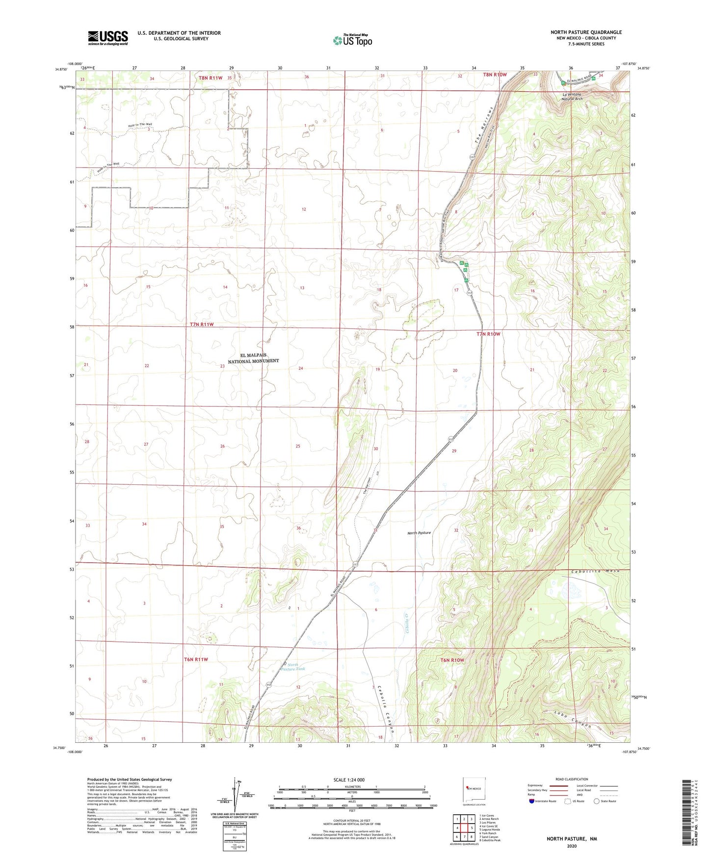 North Pasture New Mexico US Topo Map Image