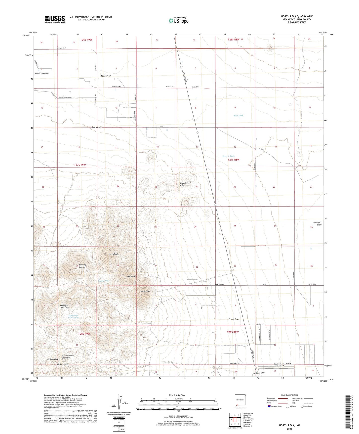 North Peak New Mexico US Topo Map Image