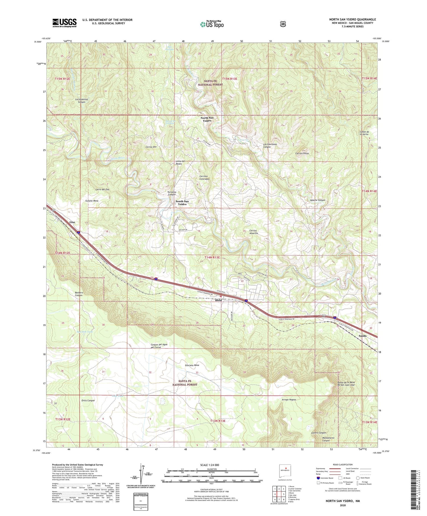 North San Ysidro New Mexico US Topo Map Image