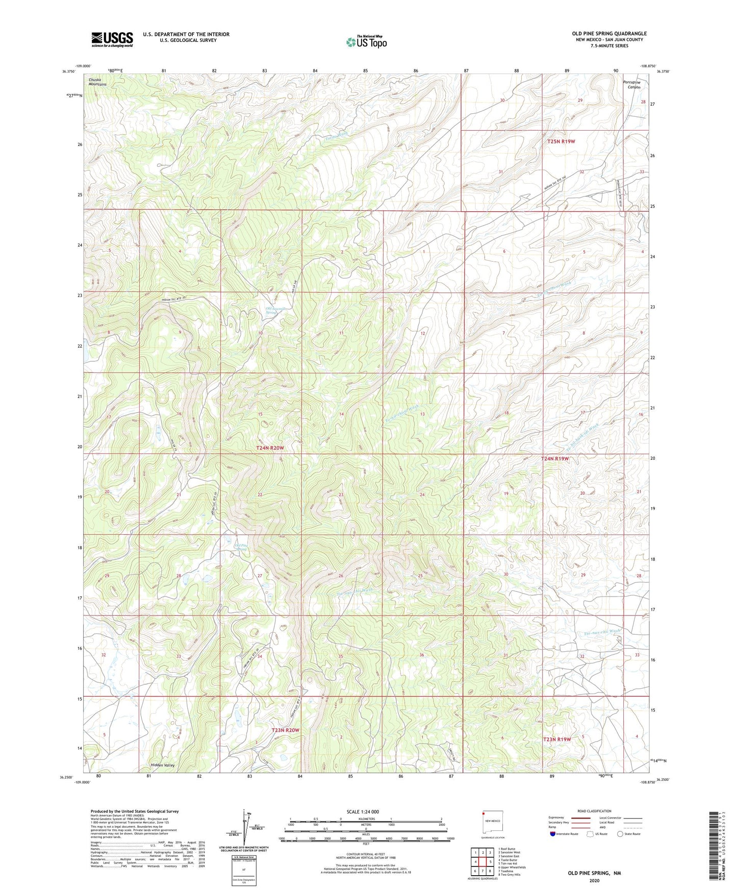 Old Pine Spring New Mexico US Topo Map Image