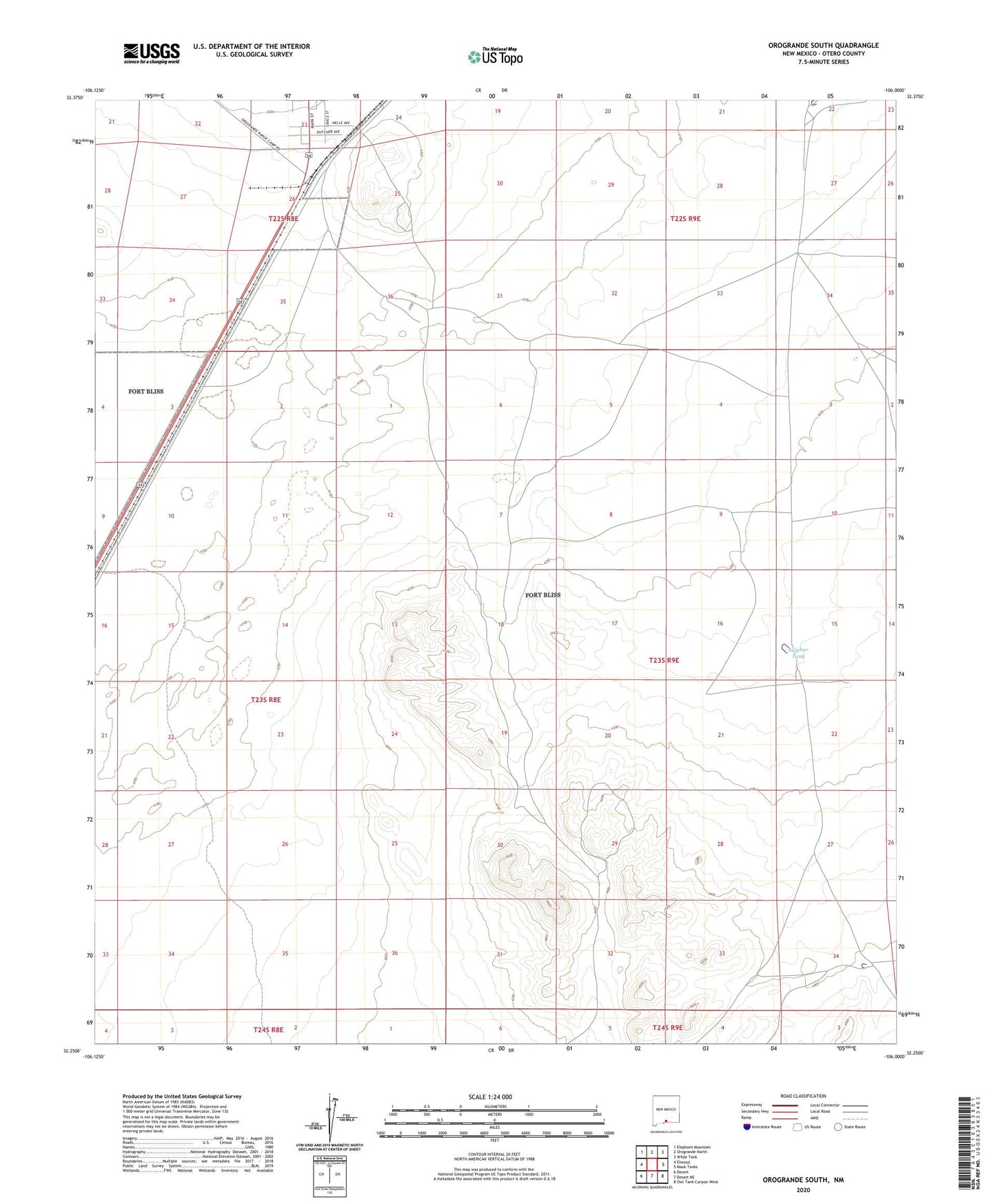 Orogrande South New Mexico US Topo Map Image