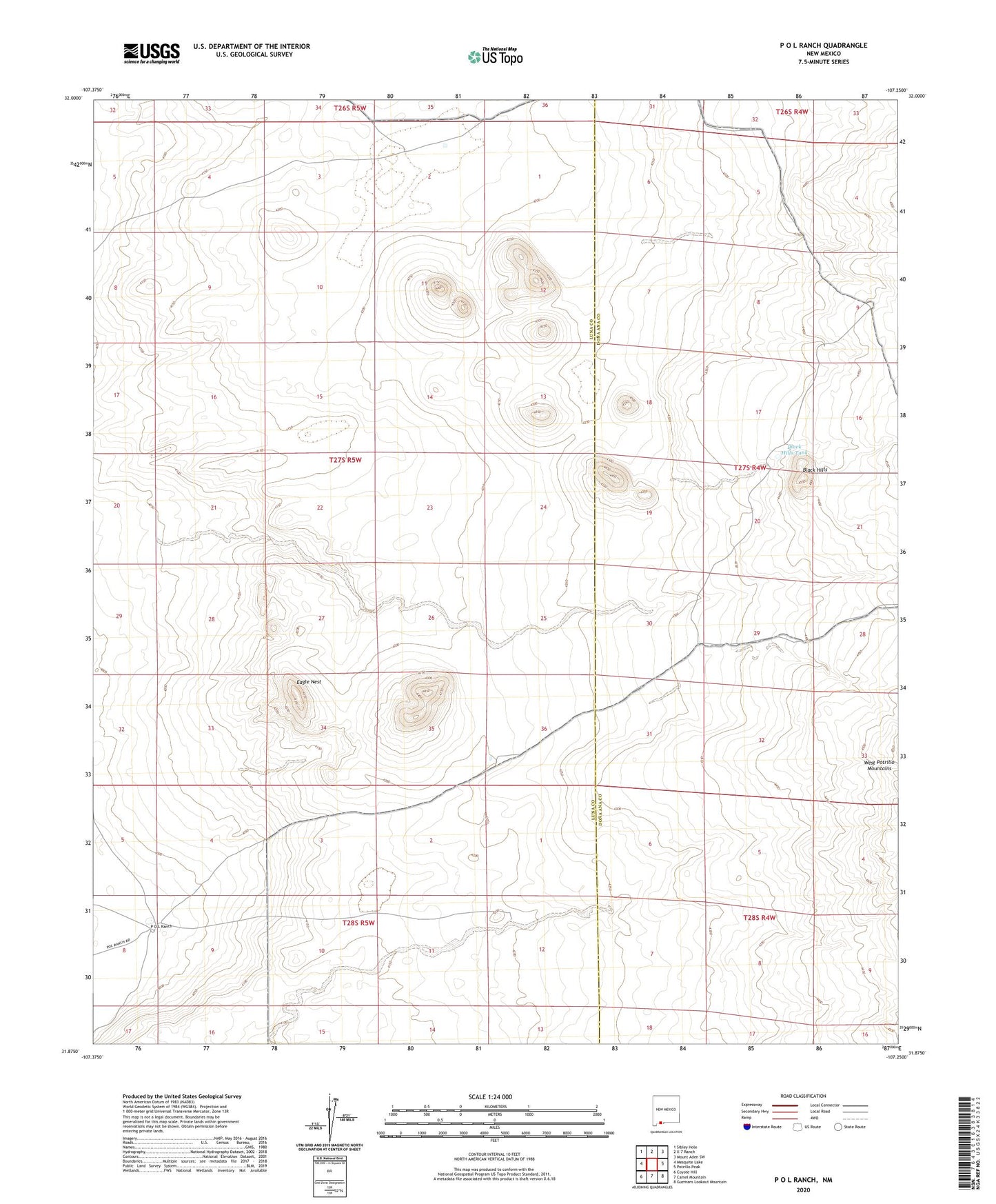 P O L Ranch New Mexico US Topo Map Image