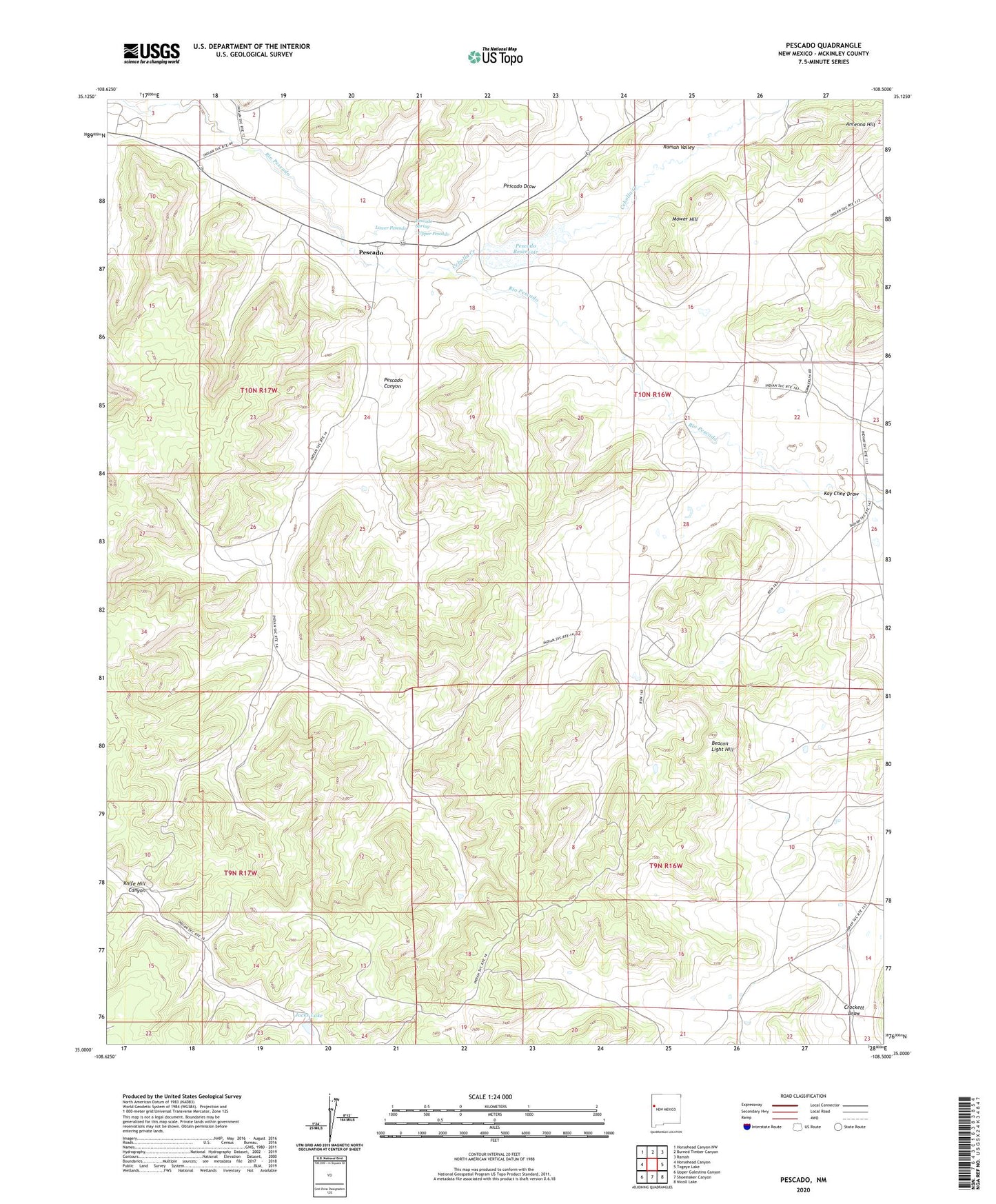 Pescado New Mexico US Topo Map Image