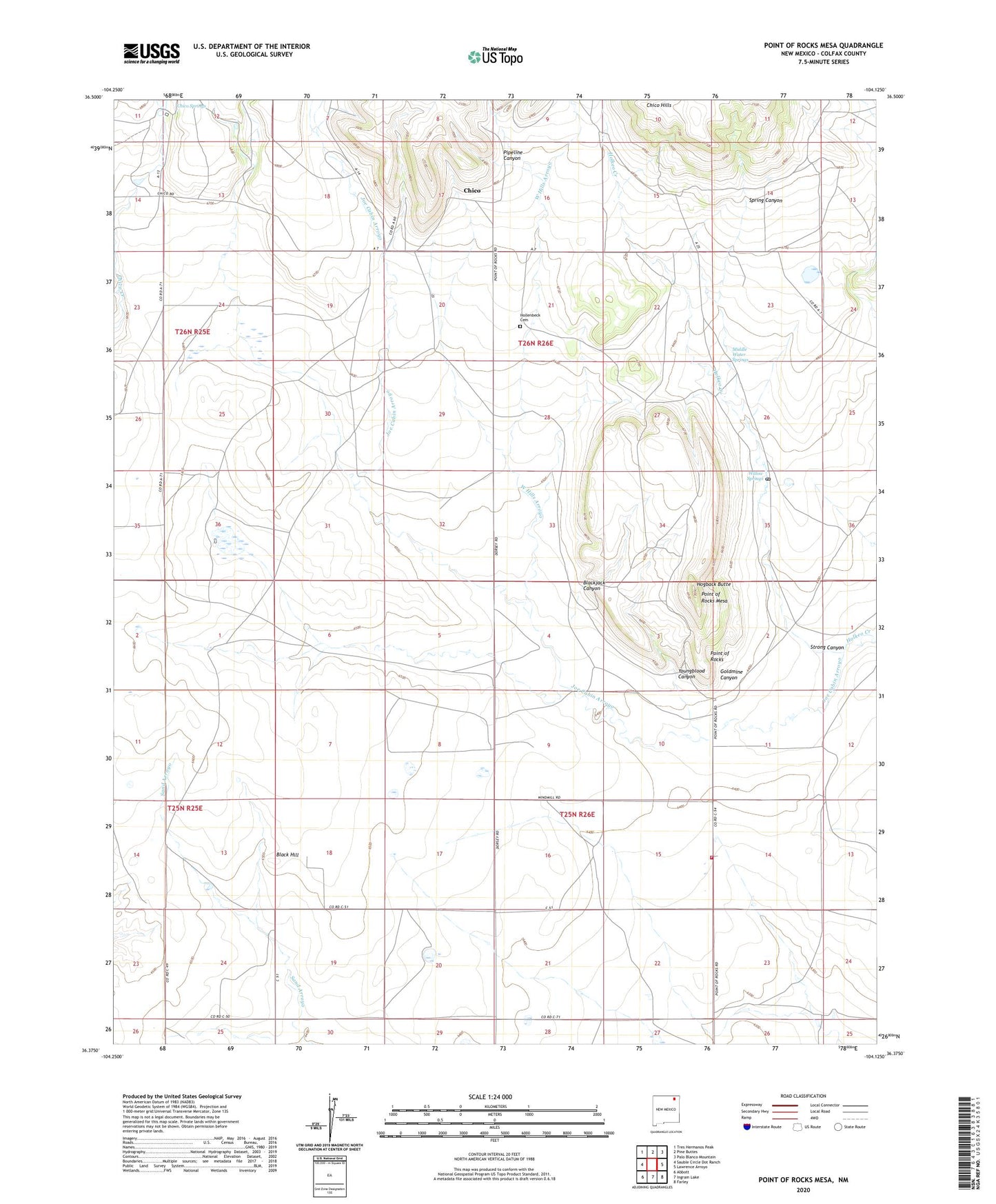 Point of Rocks Mesa New Mexico US Topo Map Image