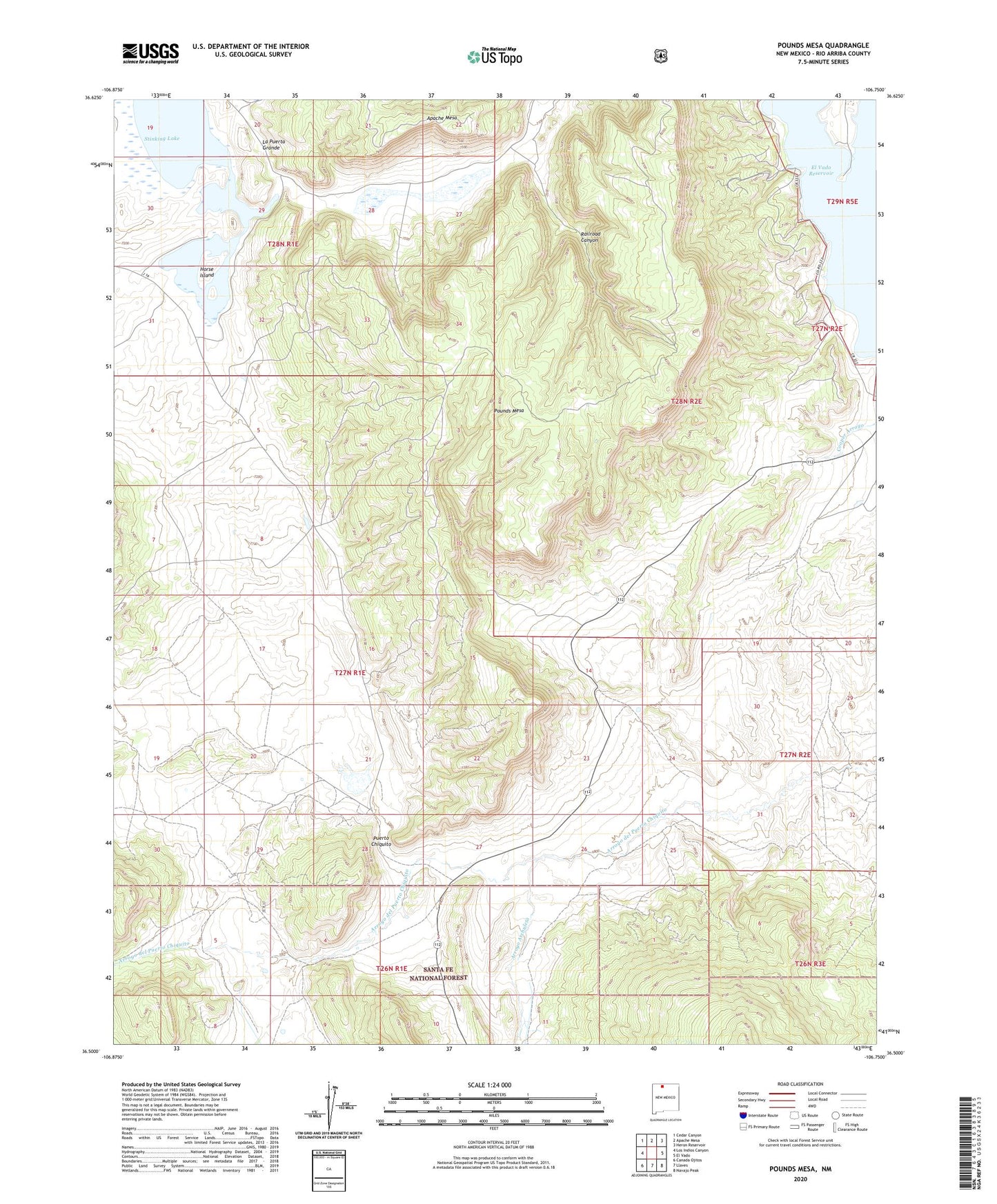 Pounds Mesa New Mexico US Topo Map Image