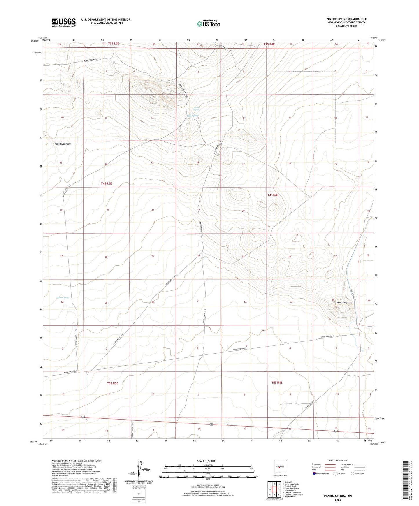 Prairie Spring New Mexico US Topo Map Image