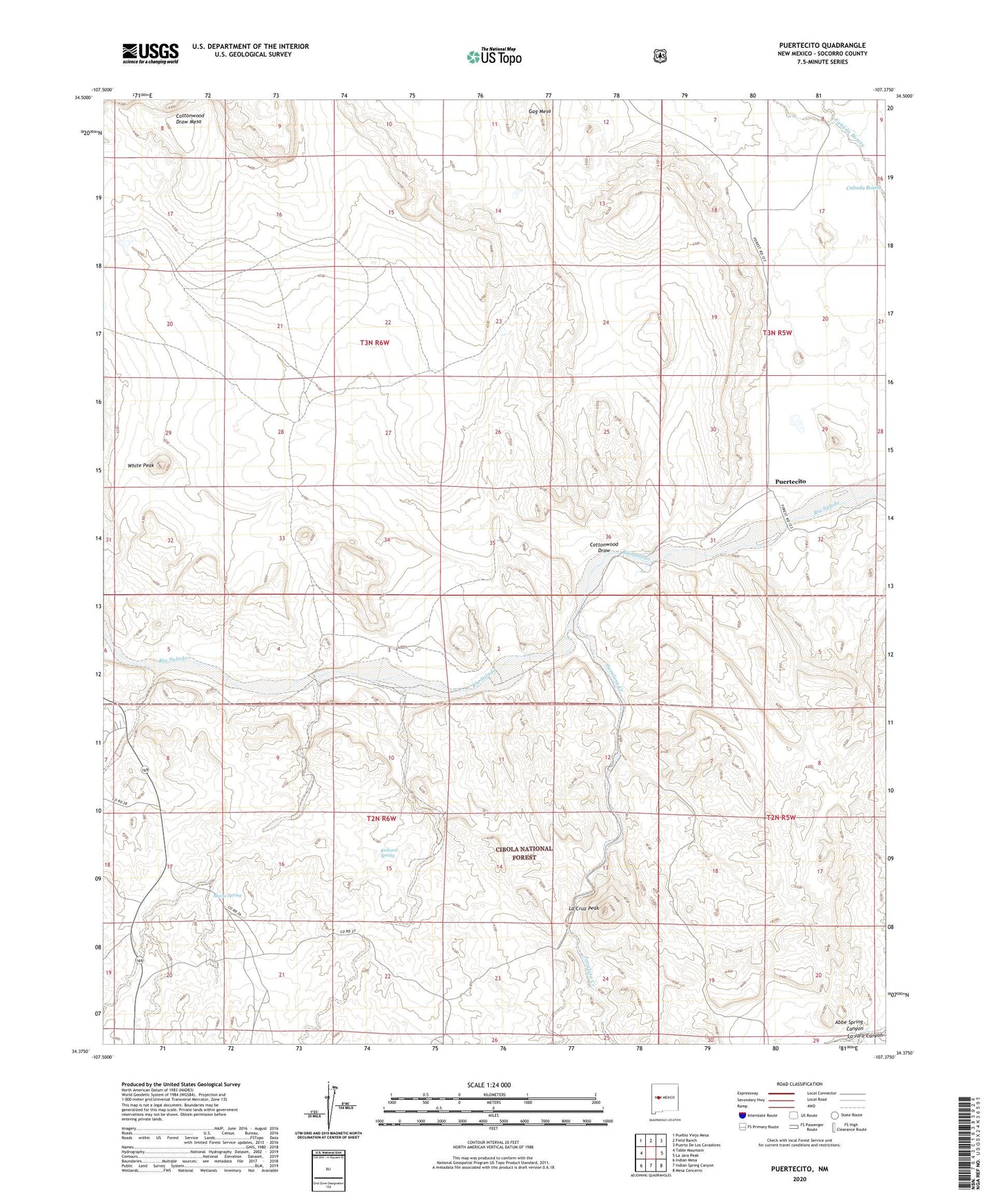 Puertecito New Mexico US Topo Map Image