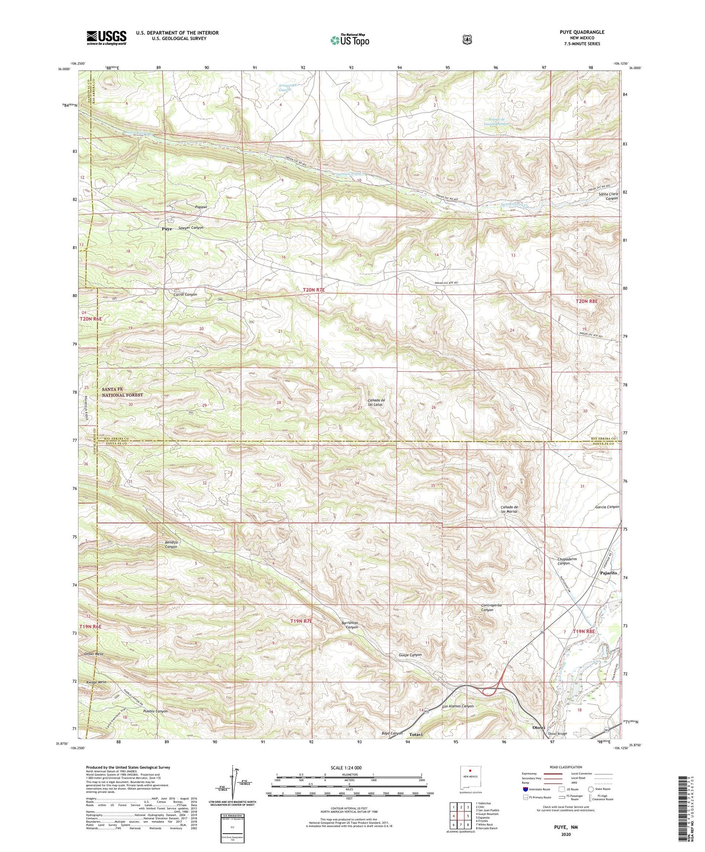 Puye New Mexico US Topo Map Image