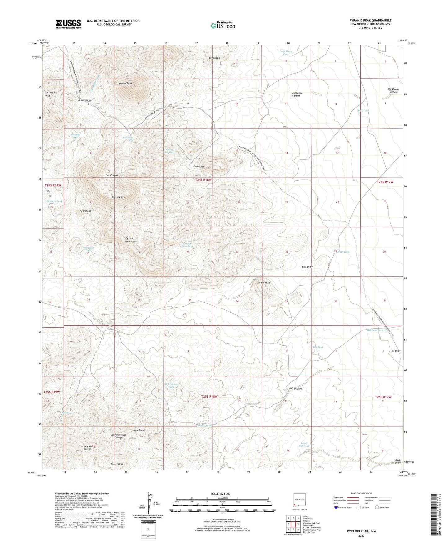 Pyramid Peak New Mexico US Topo Map Image