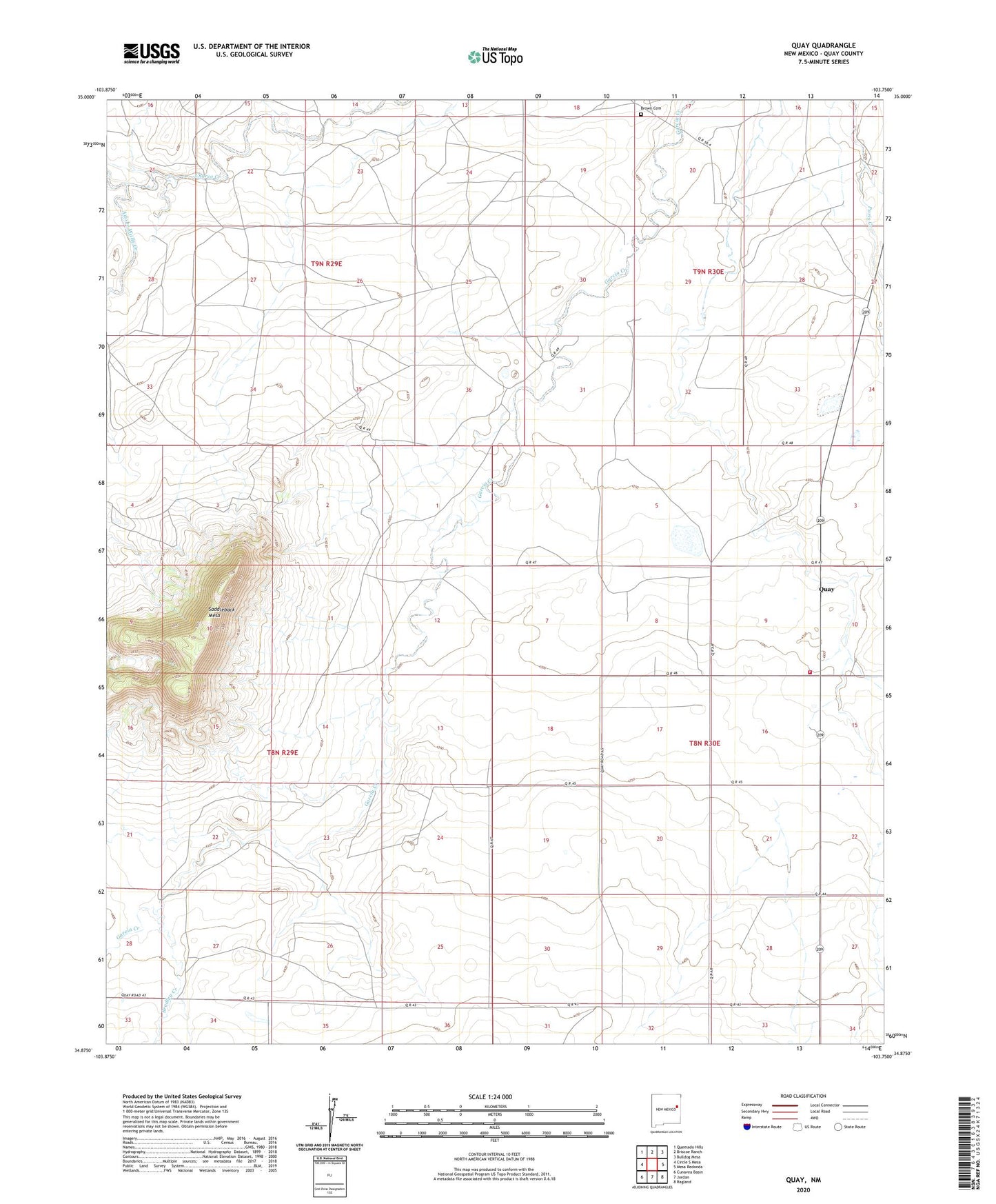 Quay New Mexico US Topo Map Image