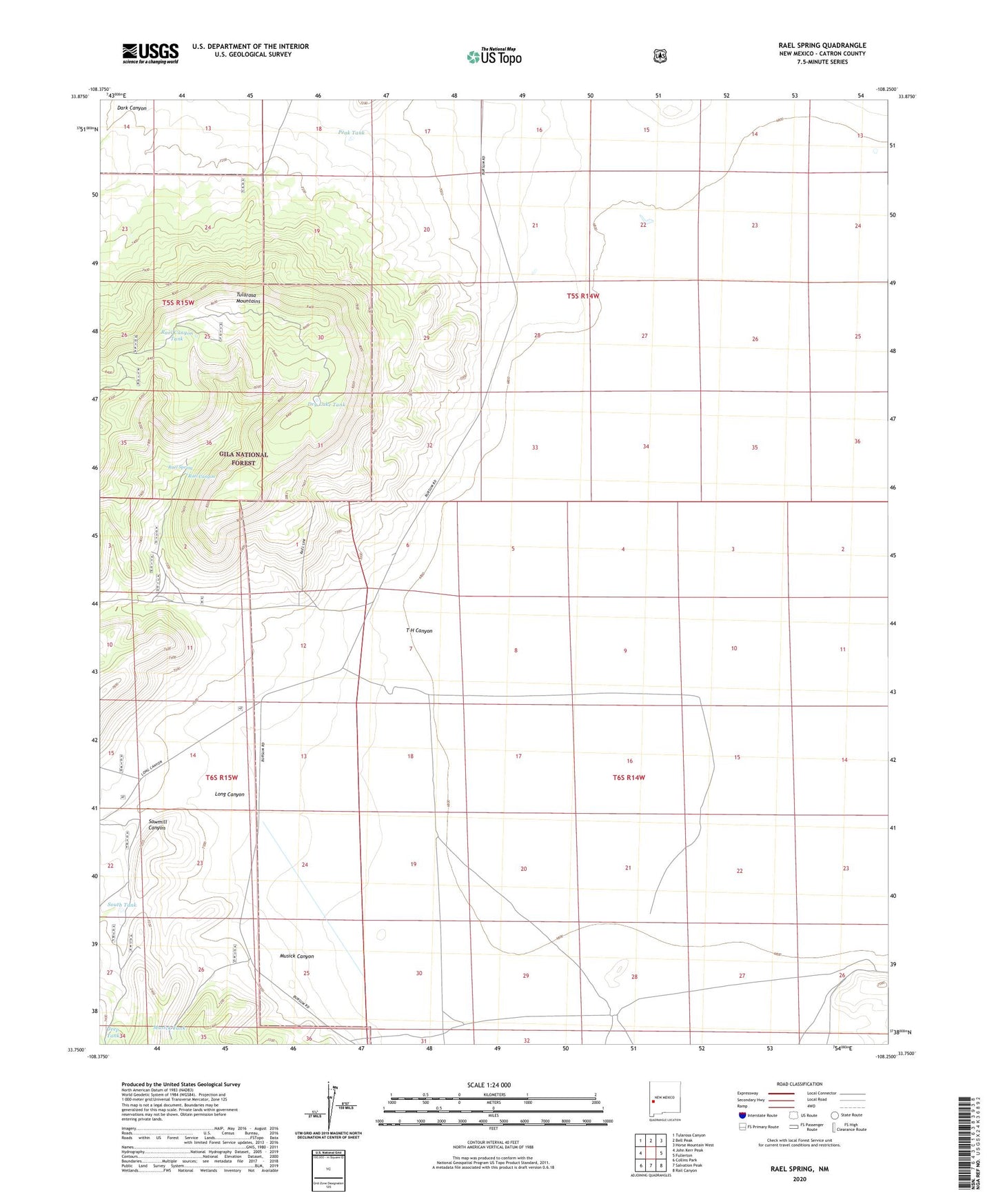 Rael Spring New Mexico US Topo Map Image