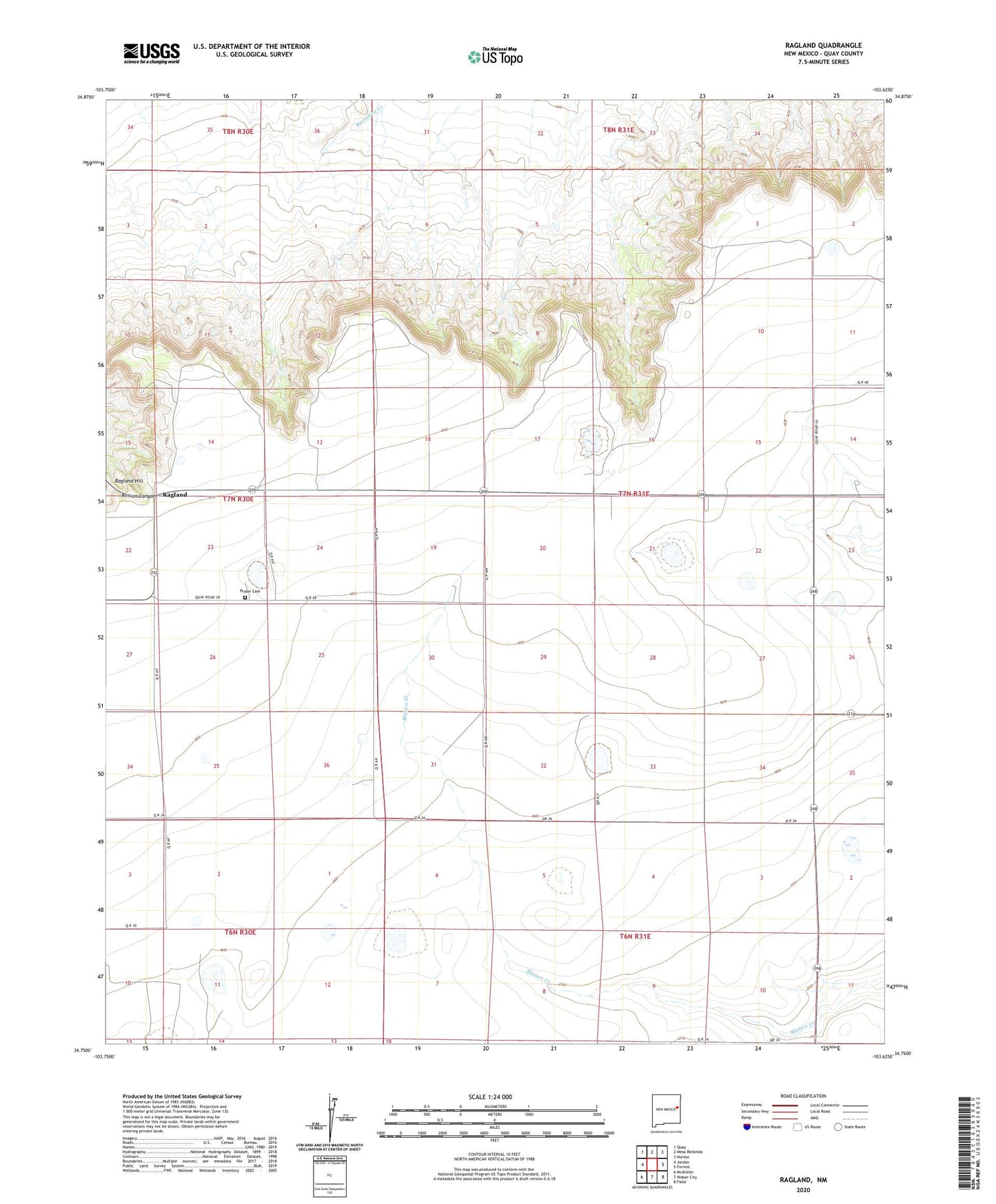 Ragland New Mexico US Topo Map Image