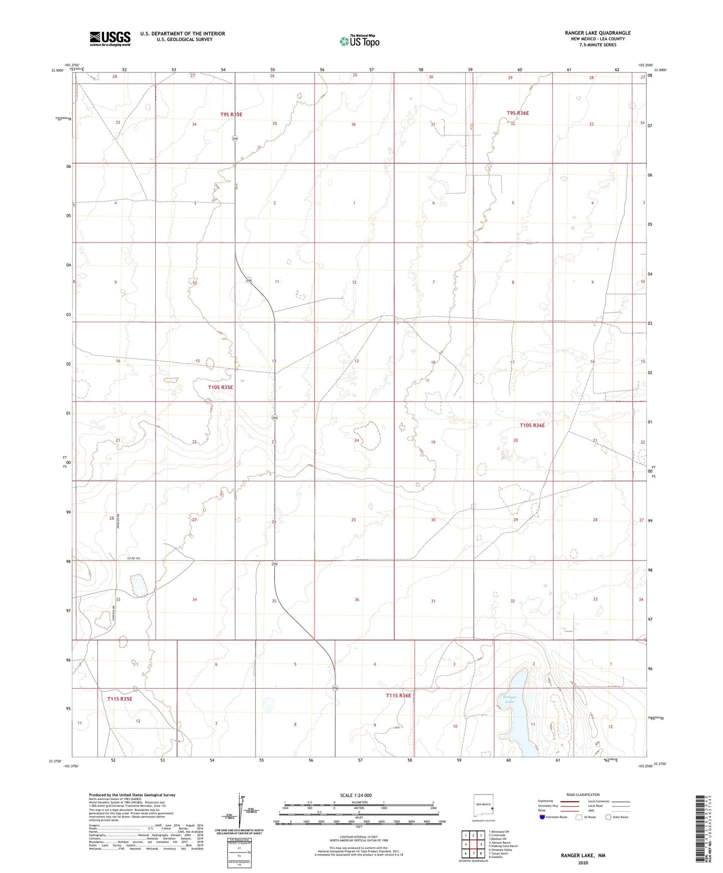 Ranger Lake New Mexico US Topo Map Image