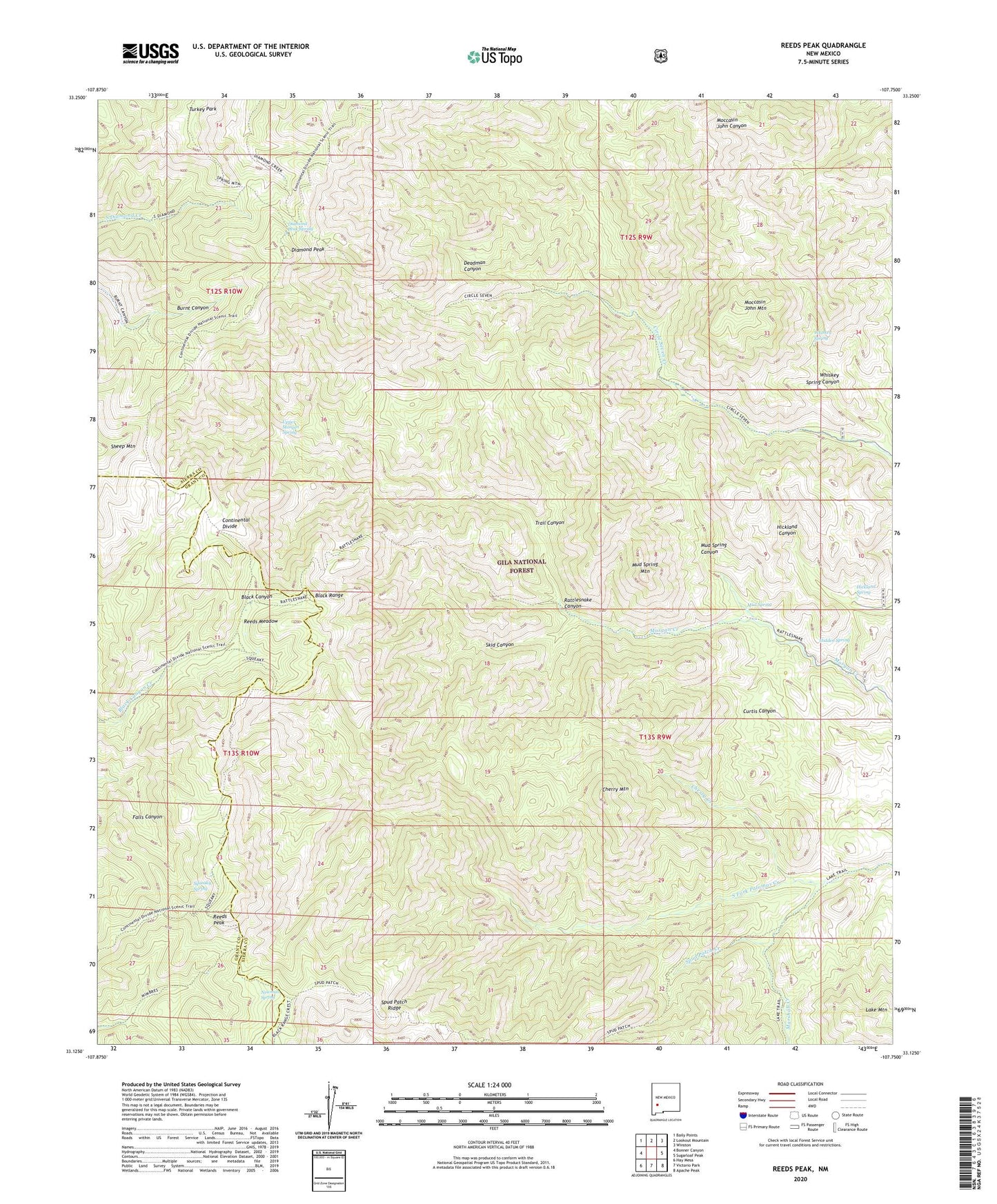 Reeds Peak New Mexico US Topo Map Image