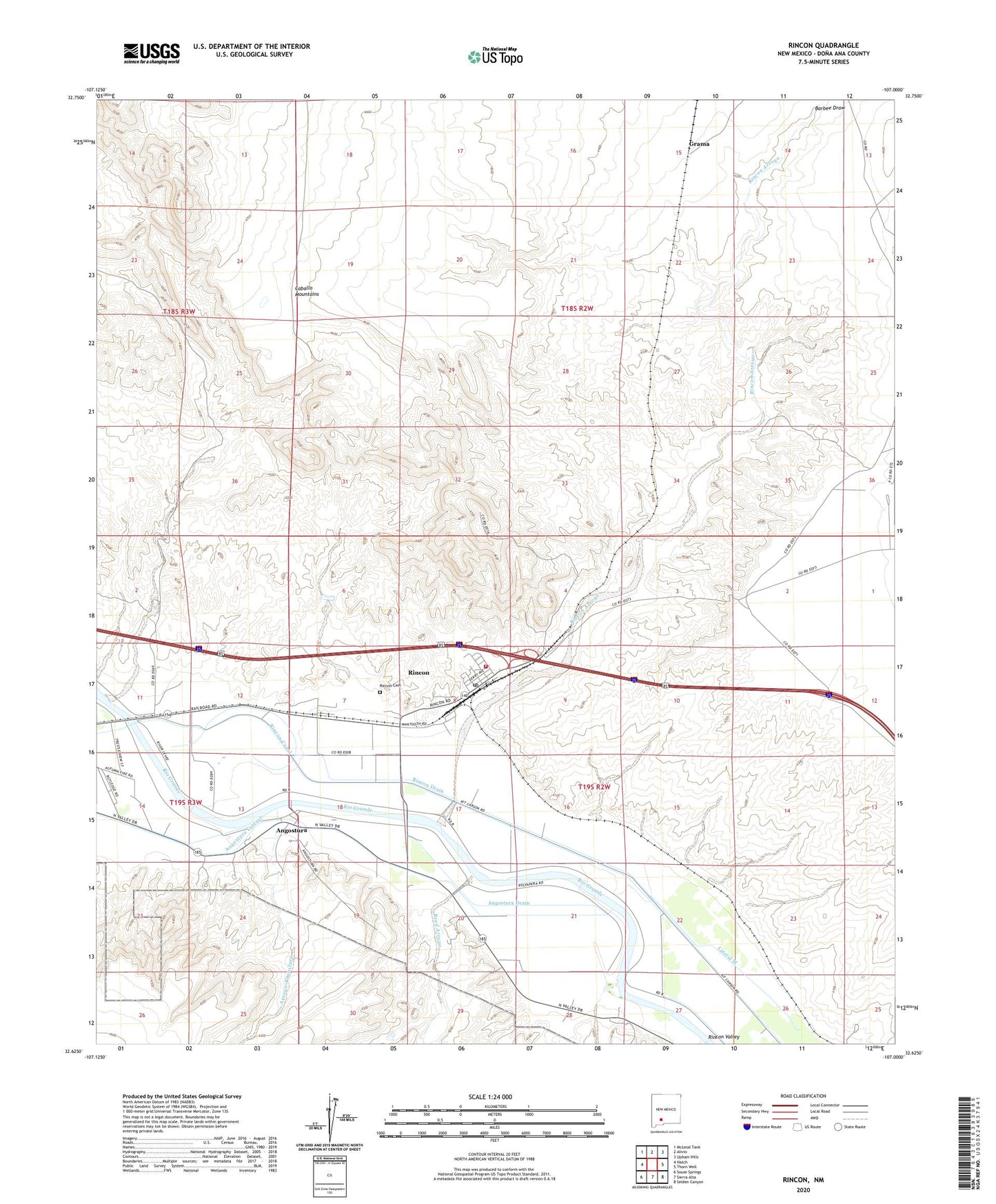 Rincon New Mexico US Topo Map Image