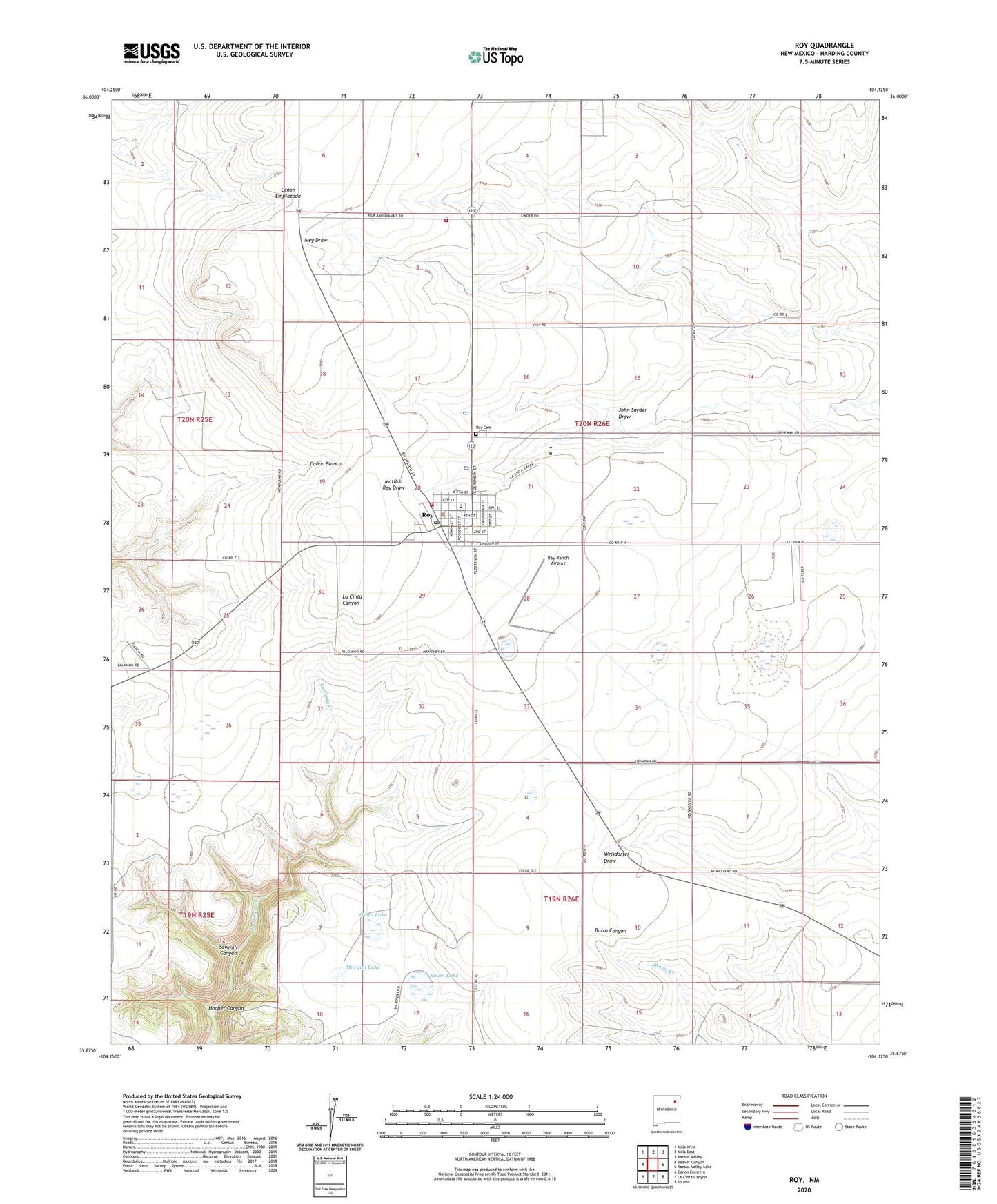 Roy New Mexico US Topo Map Image