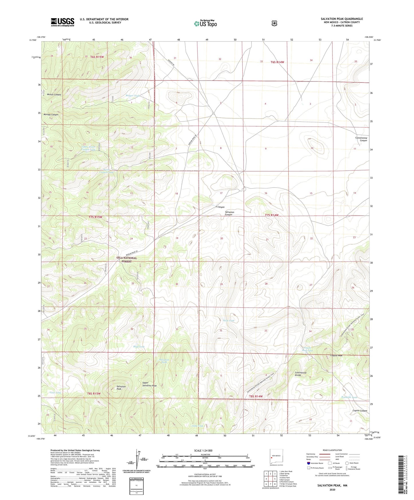 Salvation Peak New Mexico US Topo Map Image