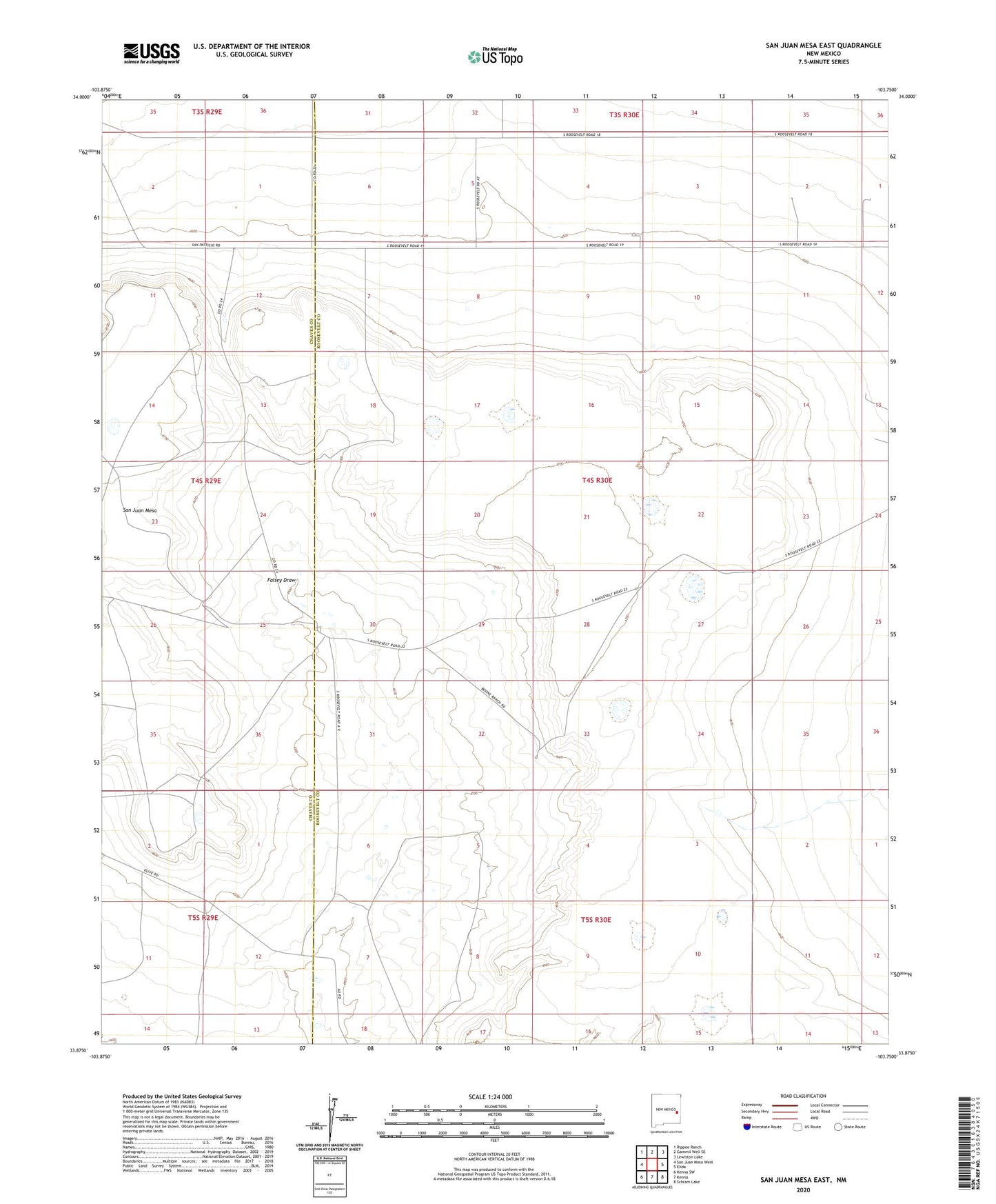 San Juan Mesa East New Mexico US Topo Map Image
