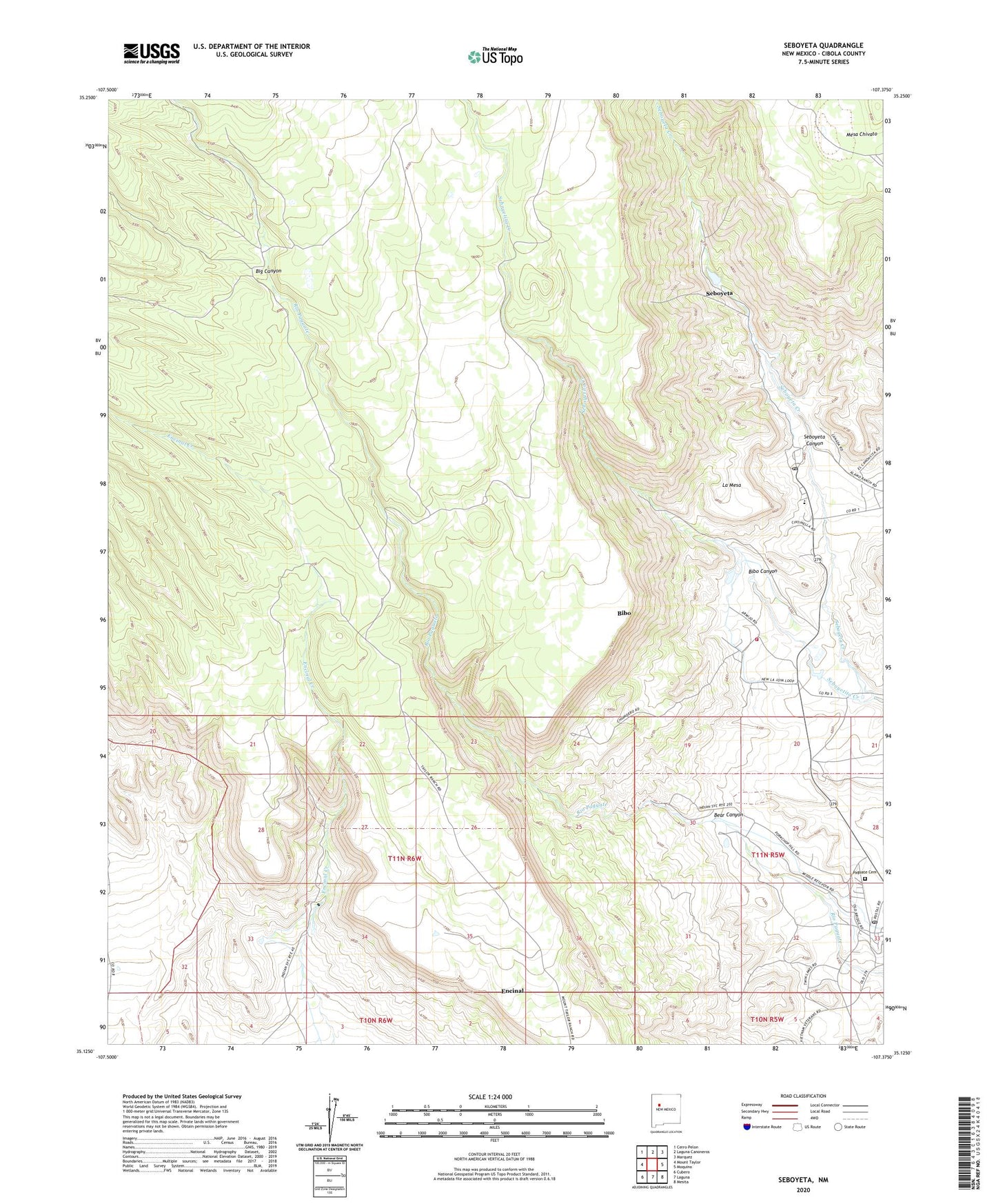 Seboyeta New Mexico US Topo Map Image