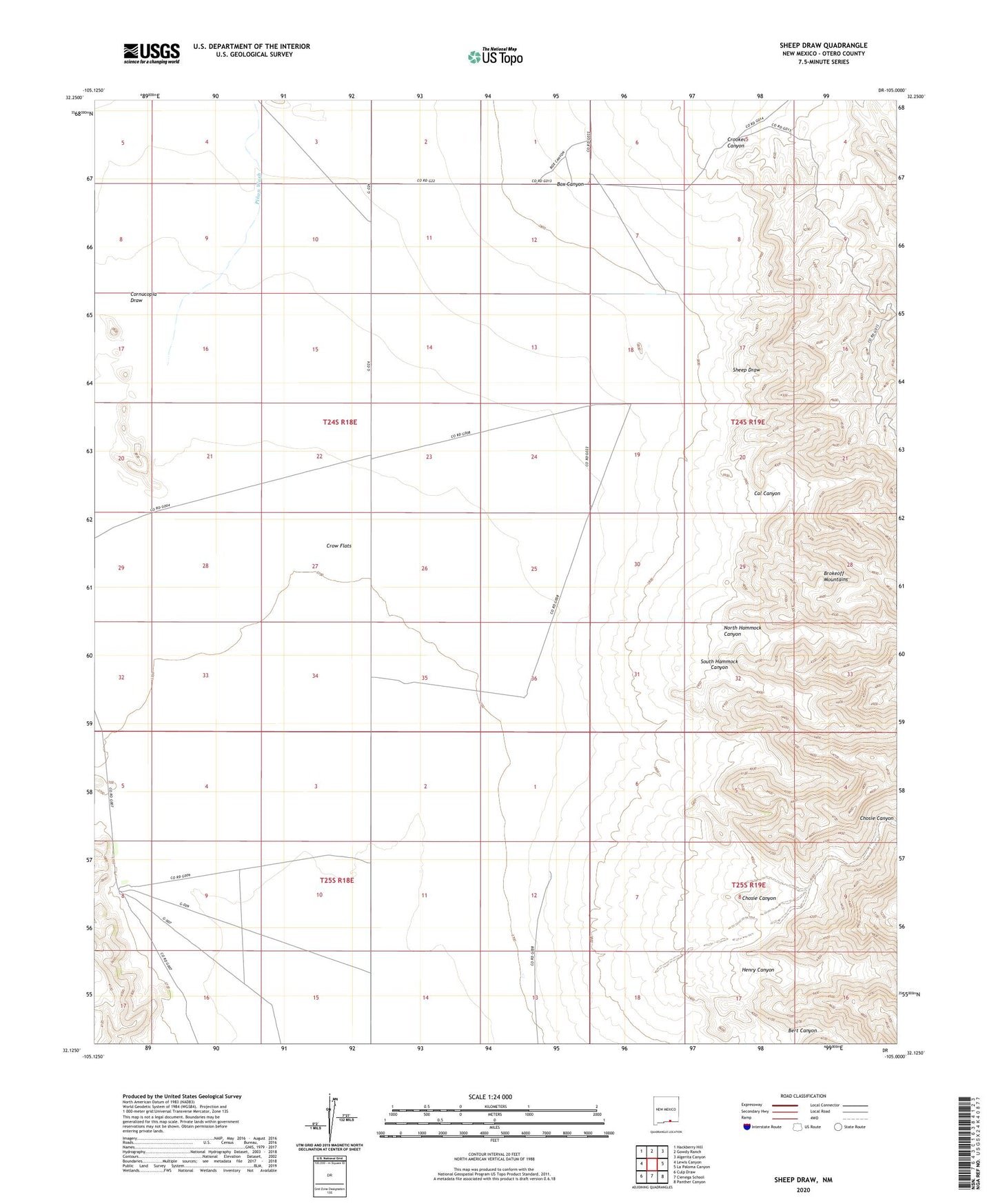 Sheep Draw New Mexico US Topo Map Image
