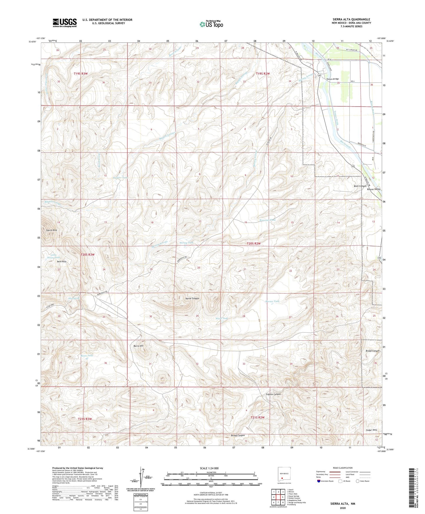Sierra Alta New Mexico US Topo Map Image