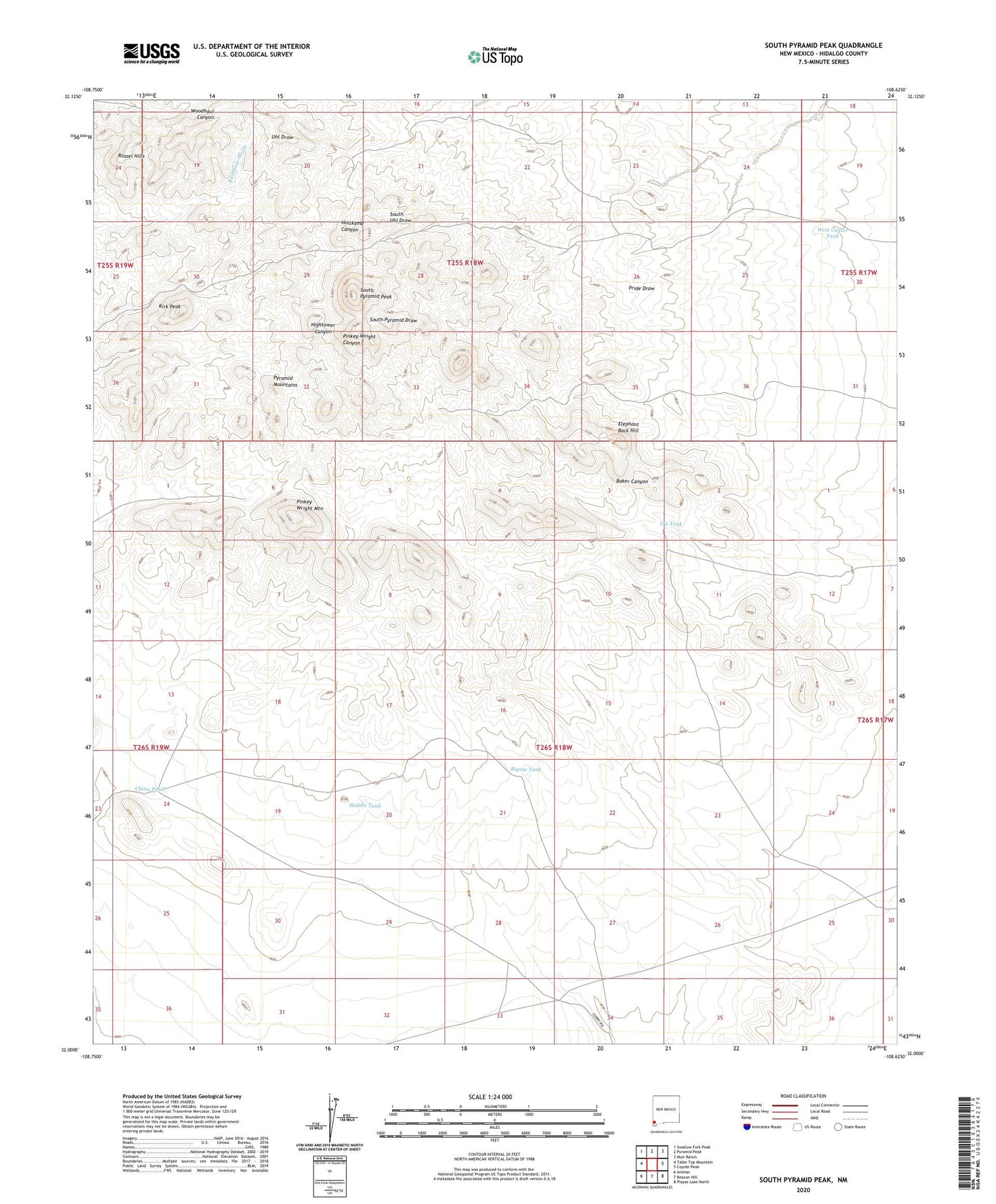South Pyramid Peak New Mexico US Topo Map Image