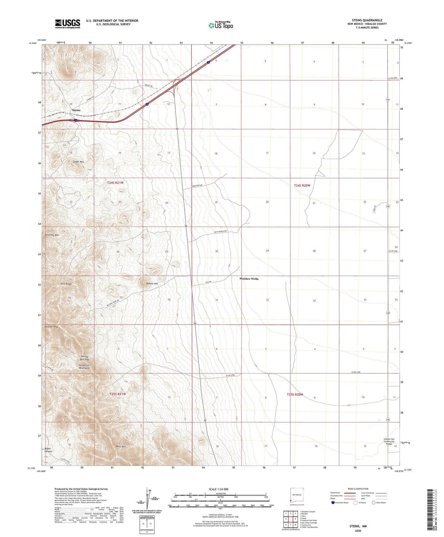 Steins New Mexico US Topo Map Image