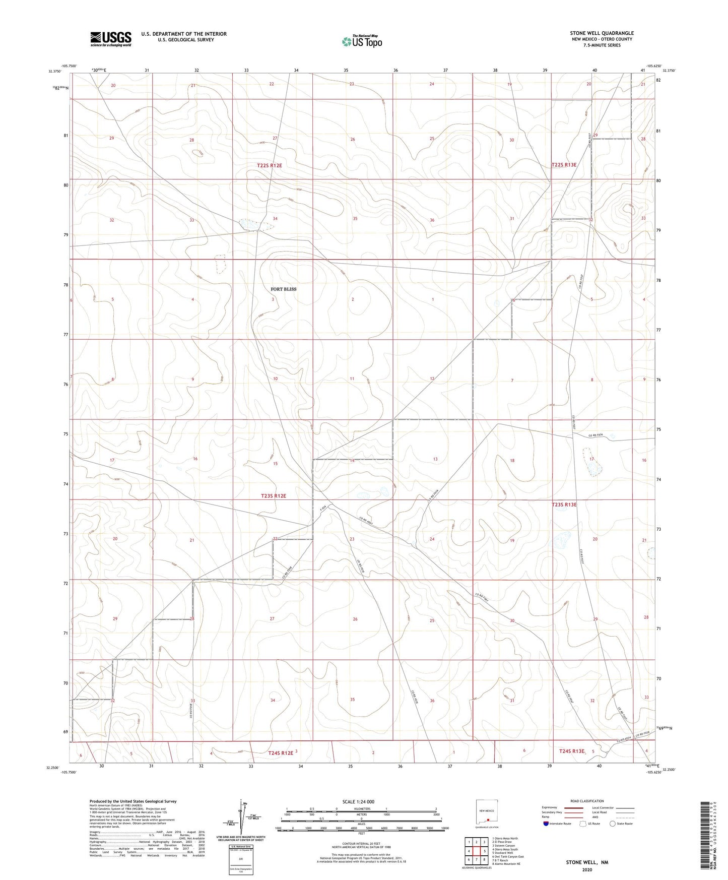 Stone Well New Mexico US Topo Map Image