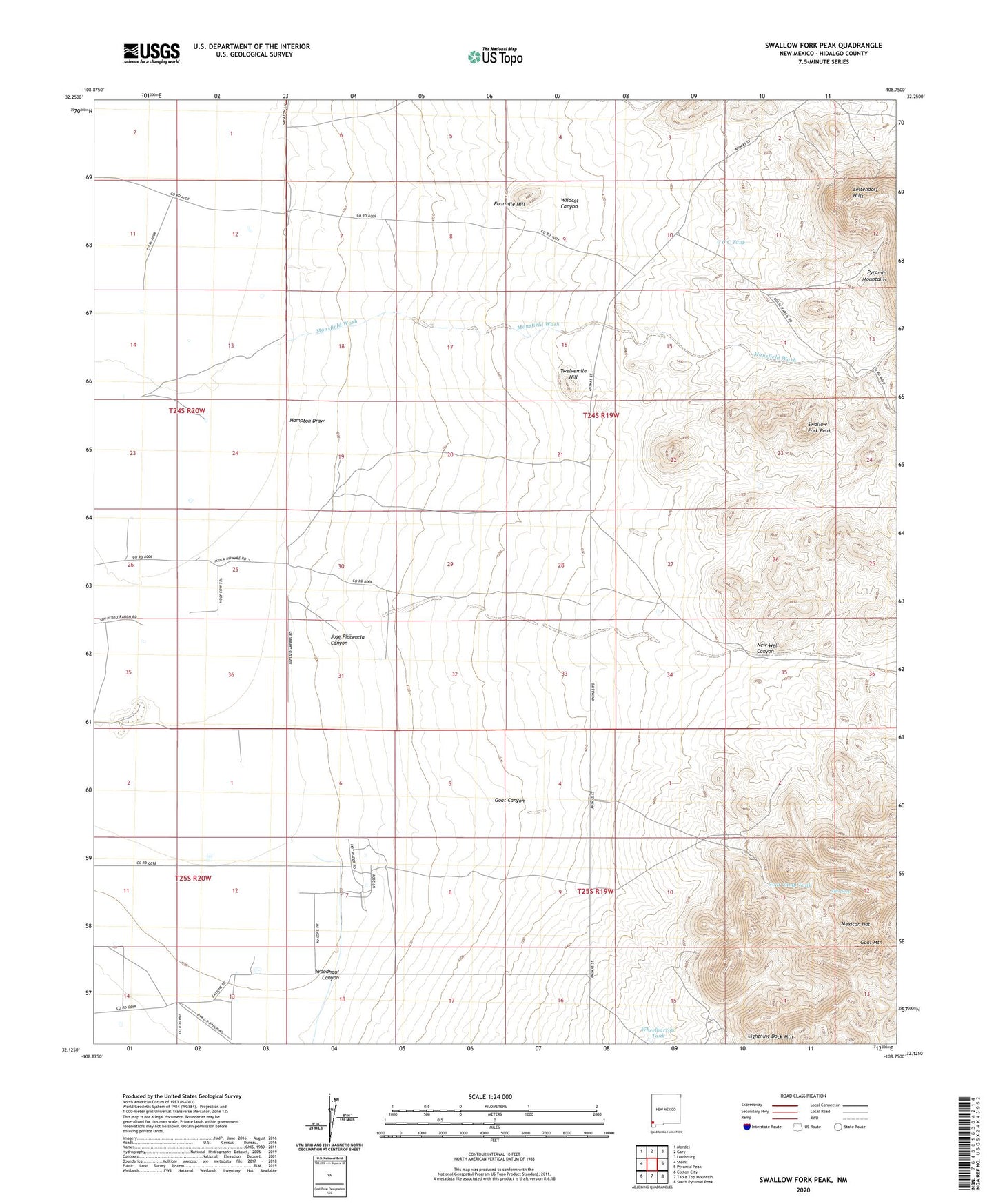Swallow Fork Peak New Mexico US Topo Map Image